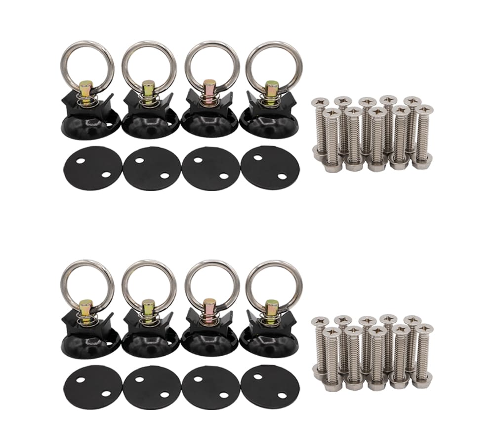 44 Pieces Black Tie Down Kit with 2