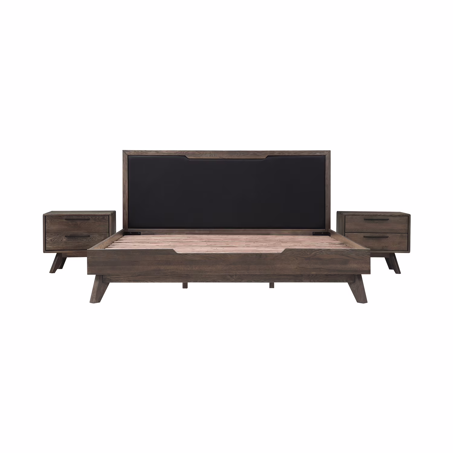 Armen Living Astoria 3-Piece Modern Wood King Bedroom Set in Brown