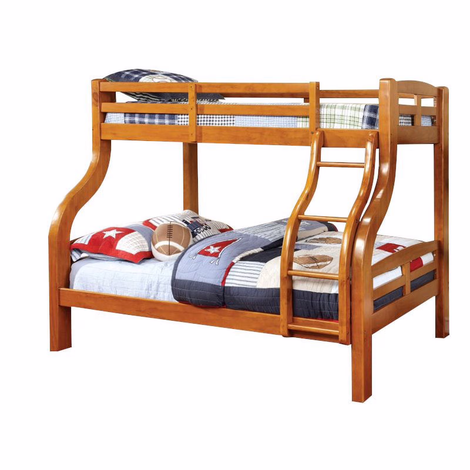 Furniture of America Gastrom Wood Twin over Full Bunk Bed in Oak