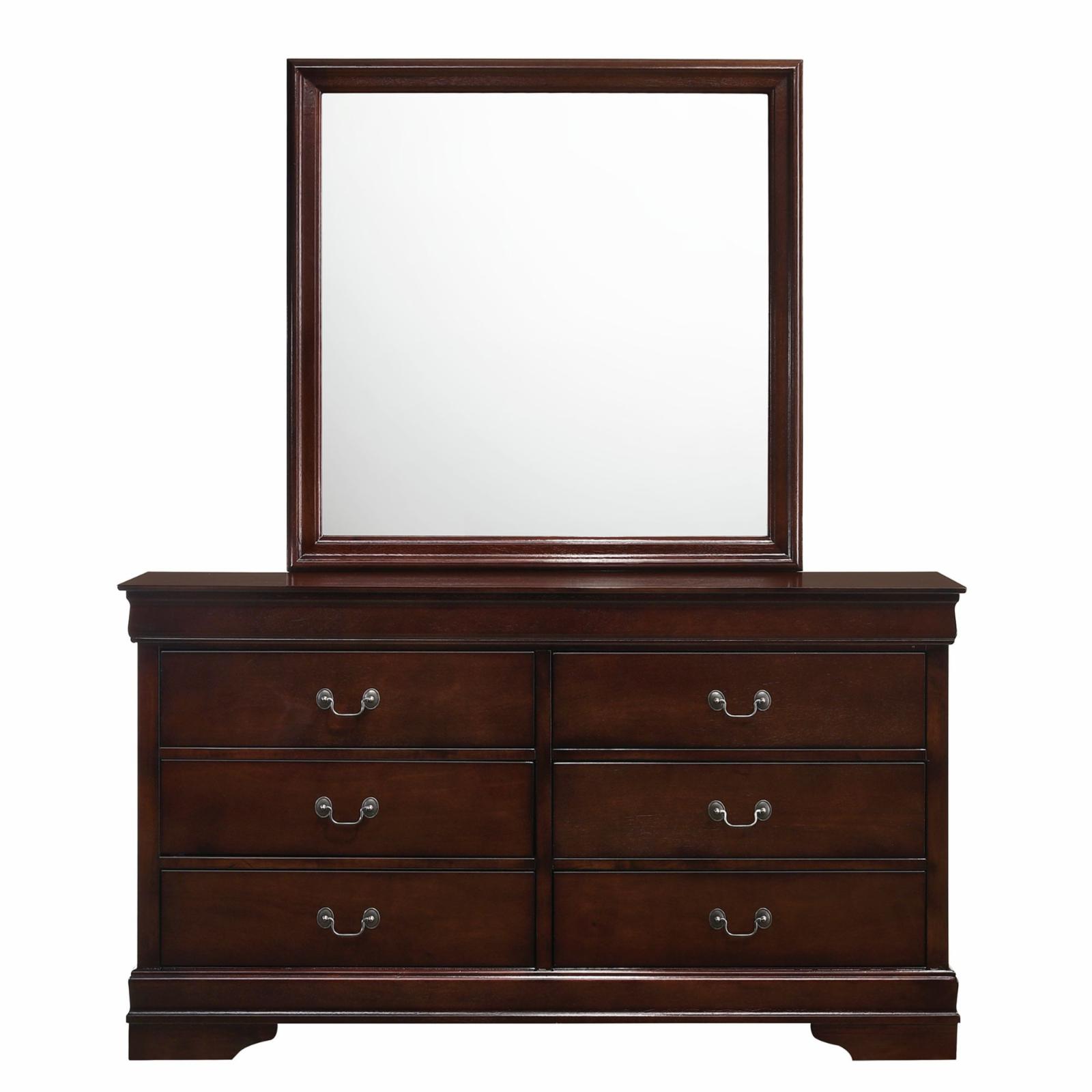 Picket House Furnishings Ellington 6-Drawer Dresser & Mirror in Cherry