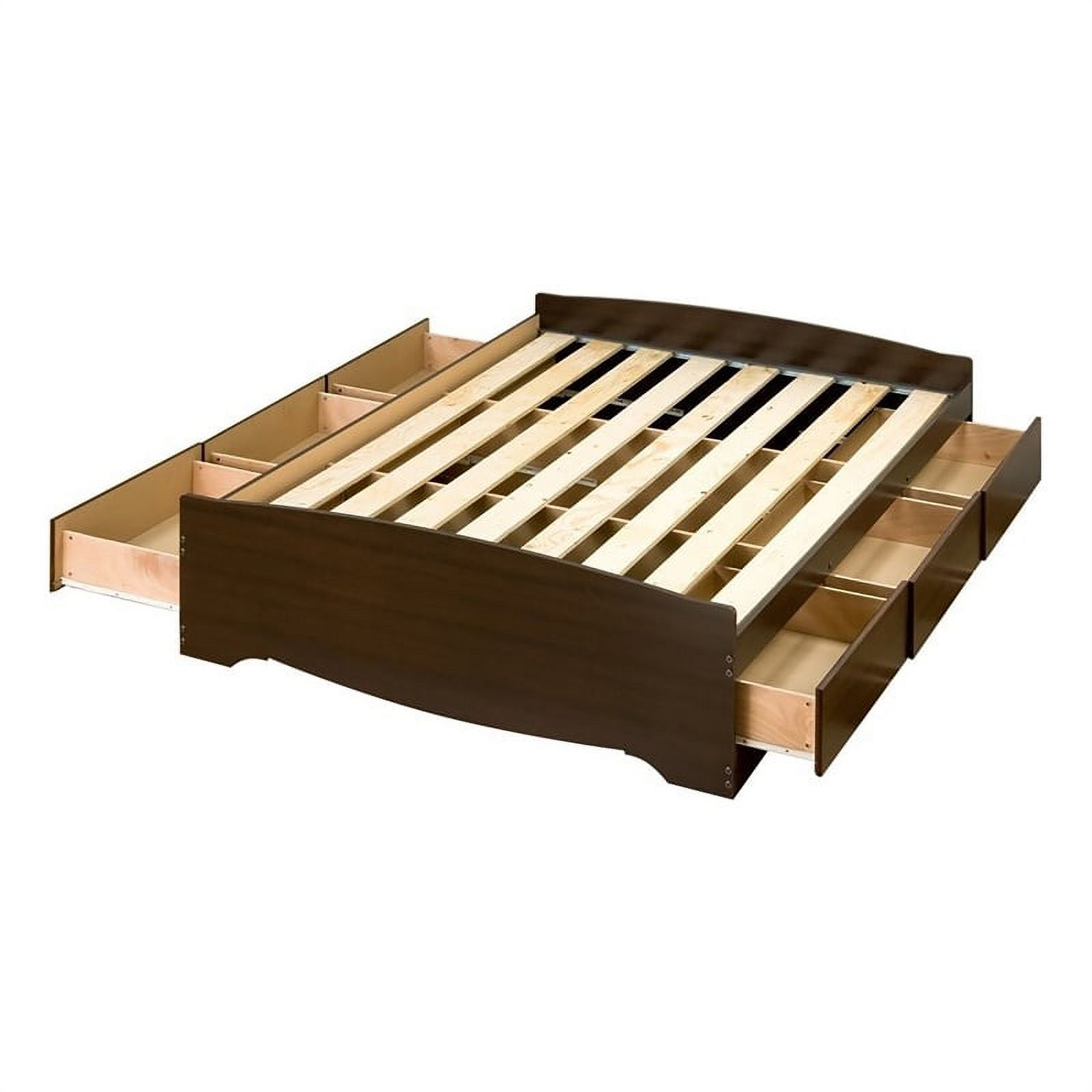 Trent Home Transitional Wood King Platform Storage Bed in Espresso