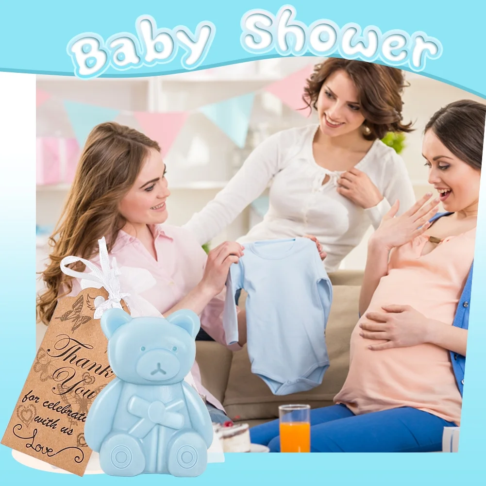 24 Pcs Bear Soap Favors Baby Shower Soap Favors for Guests,Blue Bear Soaps Baby Shower for Boy