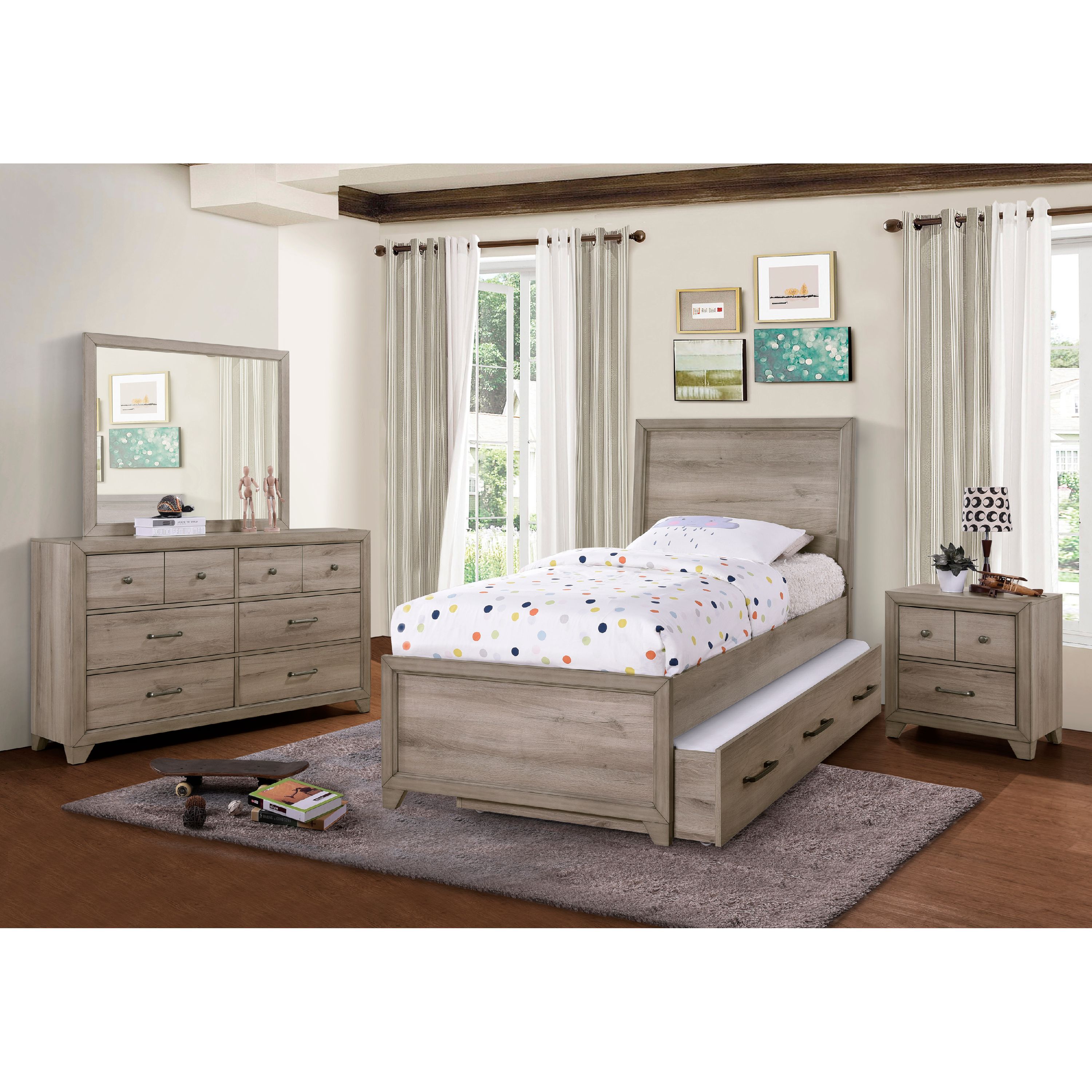 Home Meridian Kids 6 Drawer Dresser in River Birch Brown