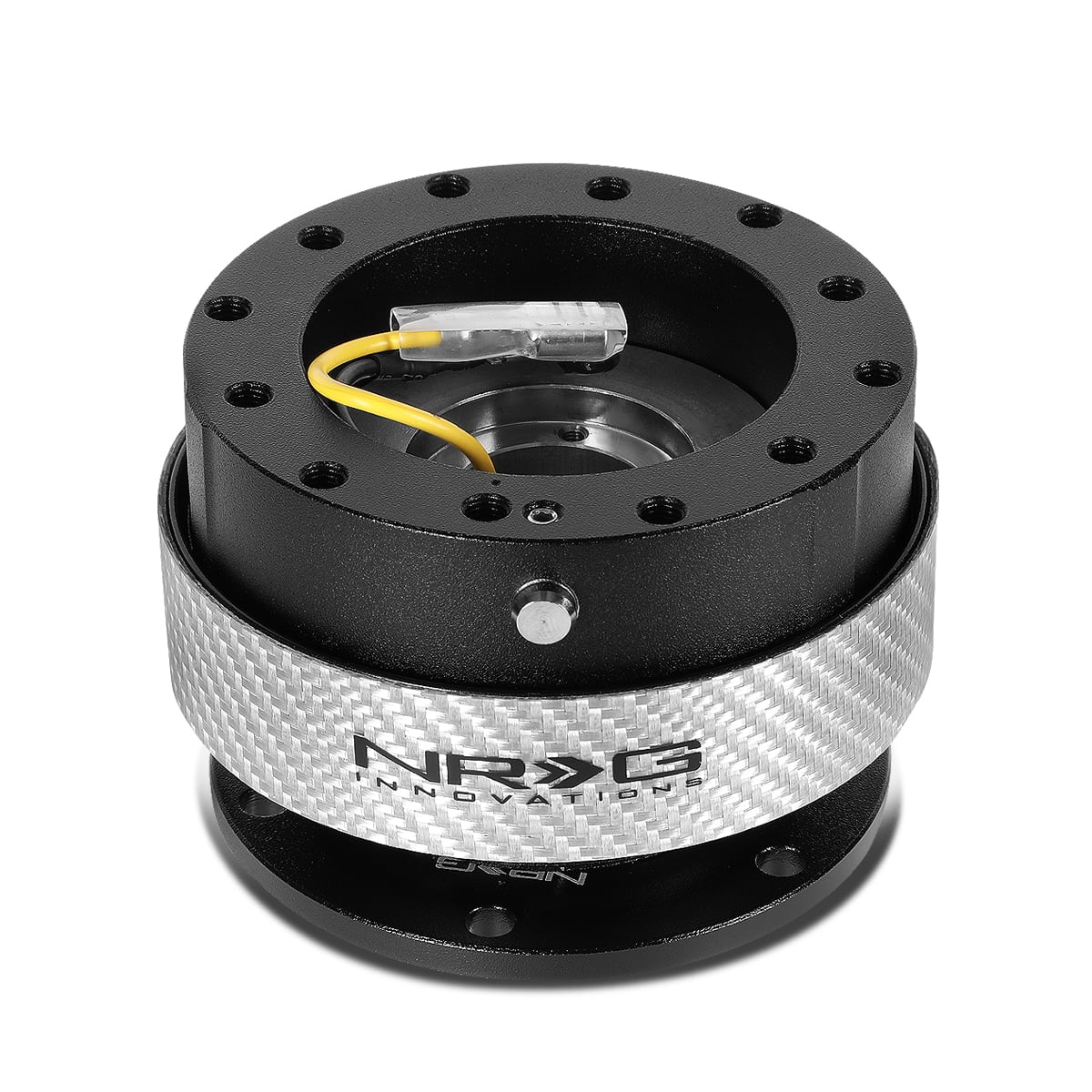 NRG Innovations NRG-SRK-200BK-SC NRG Innovations SRK-200BK-SC Steering Wheel Quick Release Adapter Gen 2.0 Black Body/Silver Carbon Fiber Ring