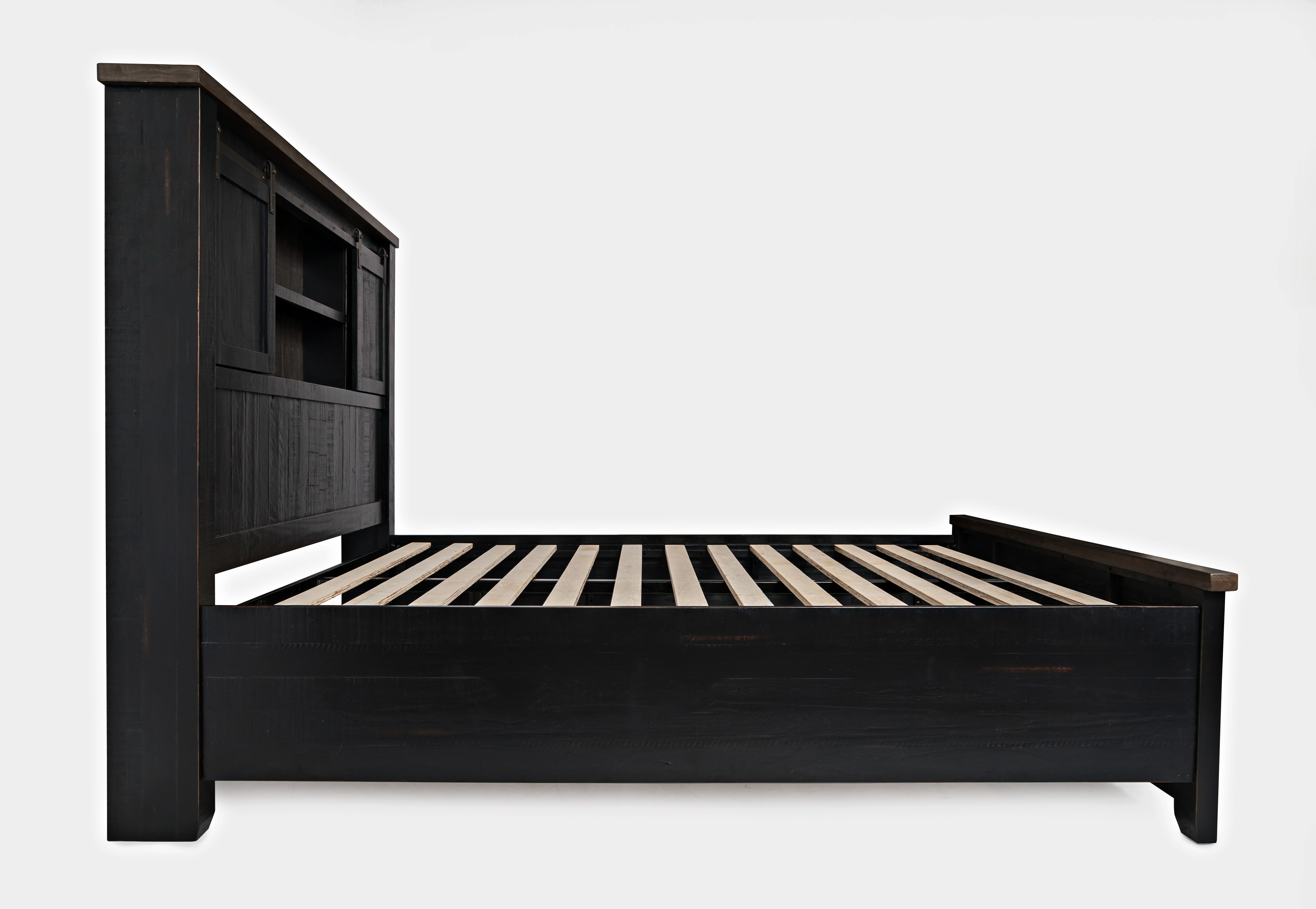 Jofran Madison County Rustic Reclaimed Pine Farmhouse Queen Barn Door Bed