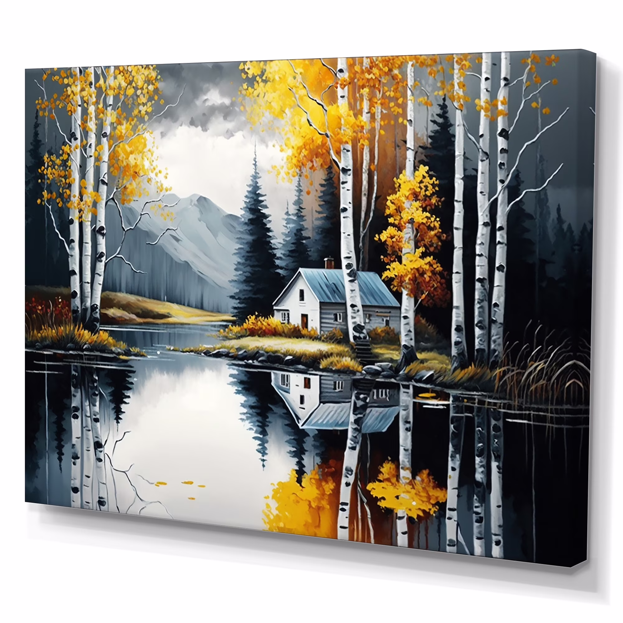 Designart Cabin By The Lake In Summer I Canvas Wall Art