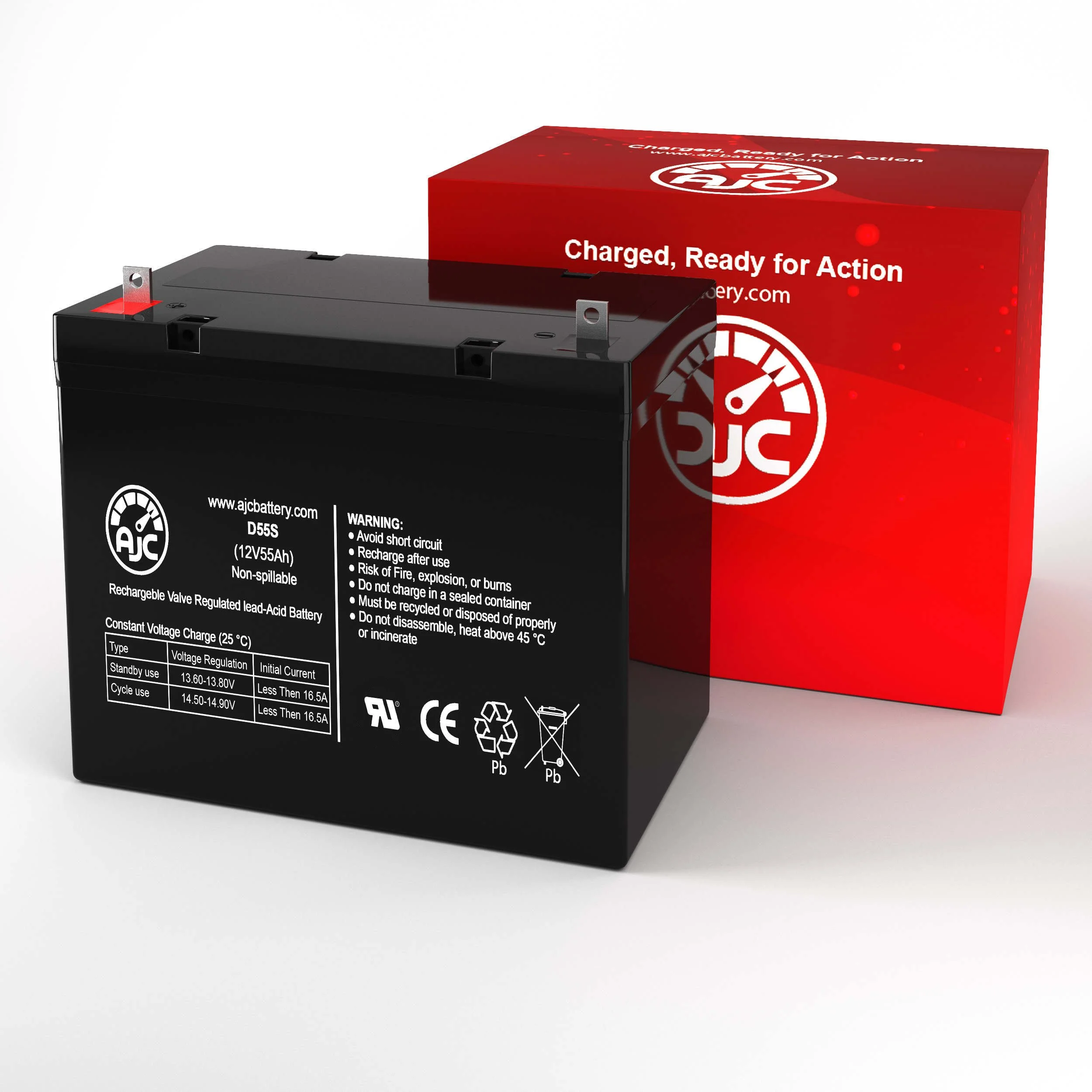 Origin Set of 2 OR-12550Z 12V 55Ah Sealed Lead Acid Battery - This Is an AJC Brand Replacement
