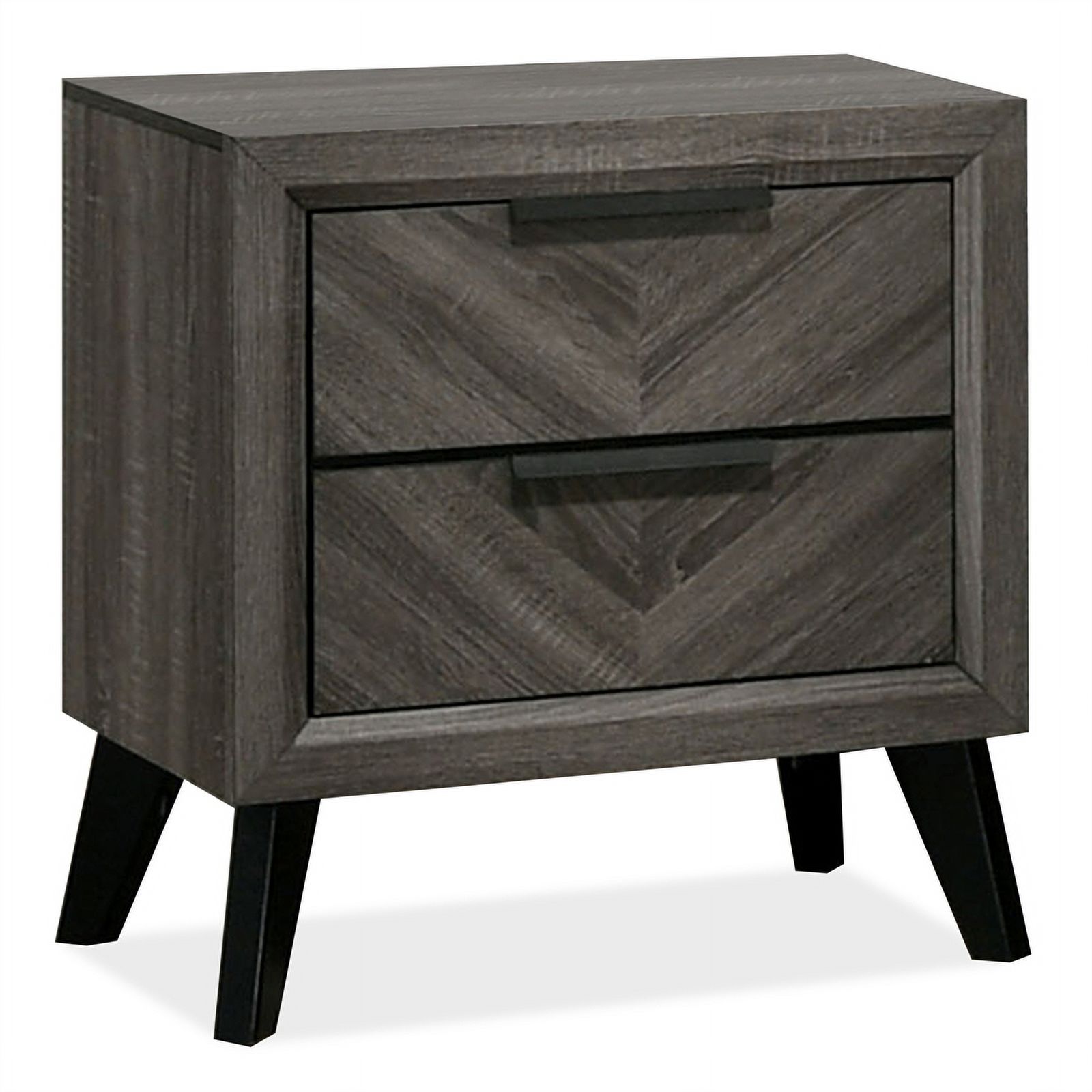 FOA Hean 5pc Gray Wood Bedroom Set - Cal King + 2 Nightstands + Dresser + Mirror