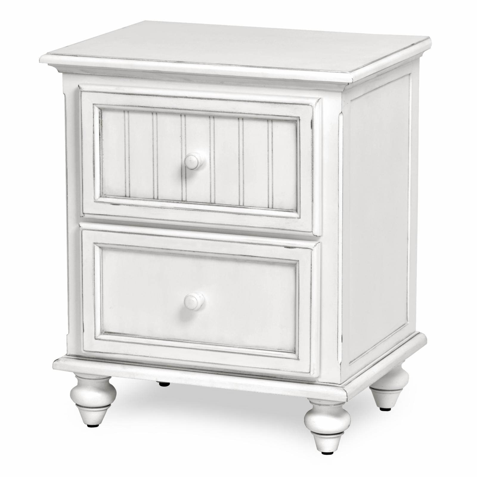 Sea Wind Florida Monaco Wood Nightstand with 2 Drawers in White