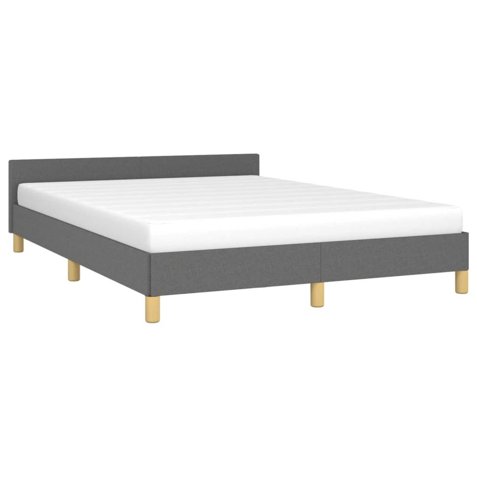 Walmeck Bed Frame with Headboard Dark Gray 59.8