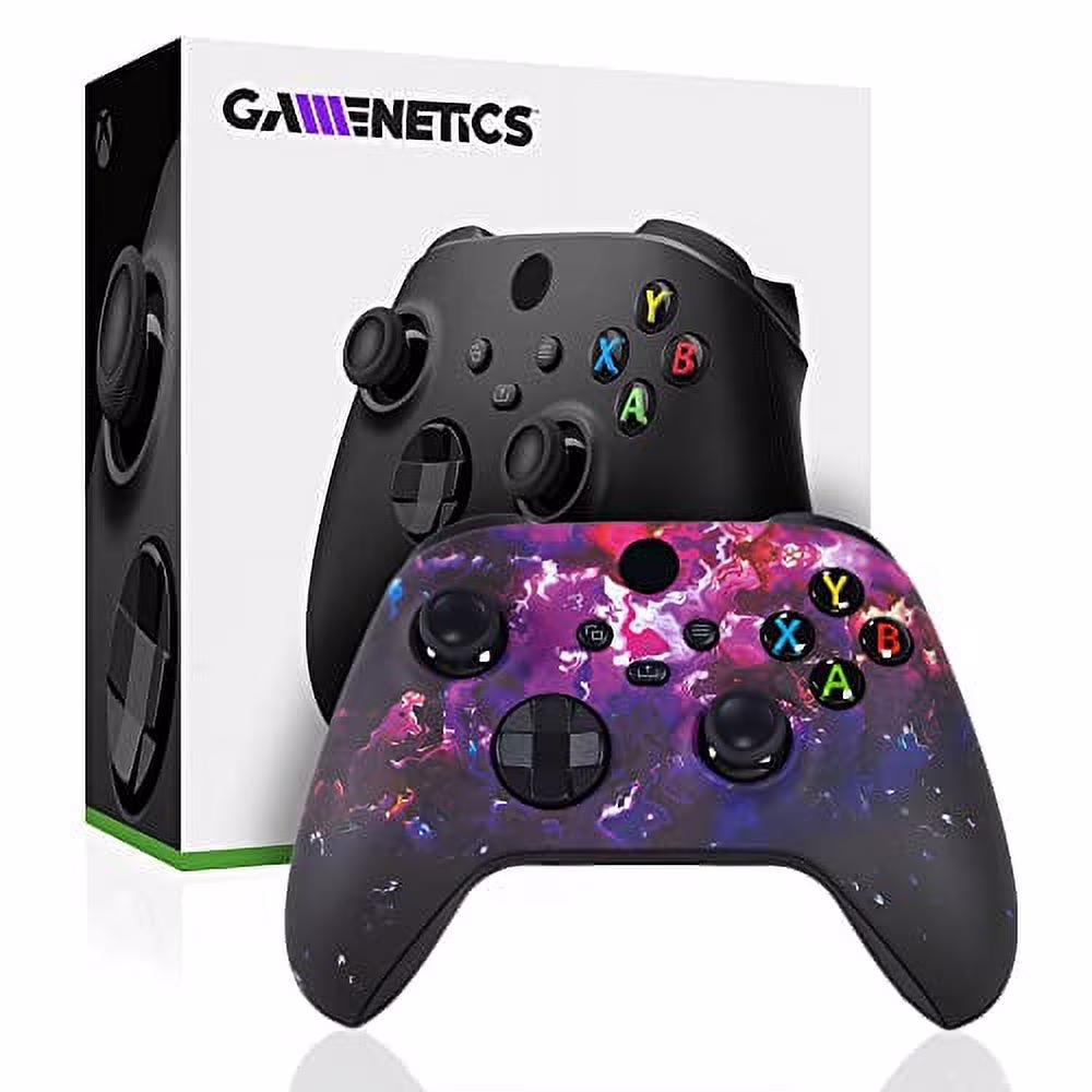 Gamenetics Custom Official Wireless Bluetooth Controller for Xbox Series X/S and Xbox One Console - Un-Modded - Video Gamepad Remote (Soft Touch Galactic Dust)