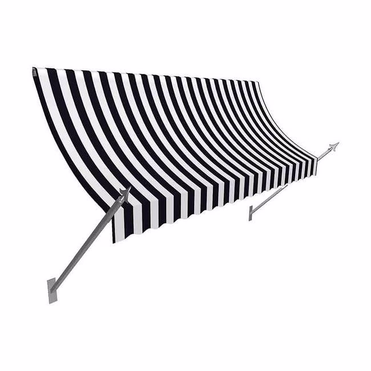 Awntech NO21-US-4KW 4.38 ft. New Orleans Awning, Black & White - 31 x 16 in.
