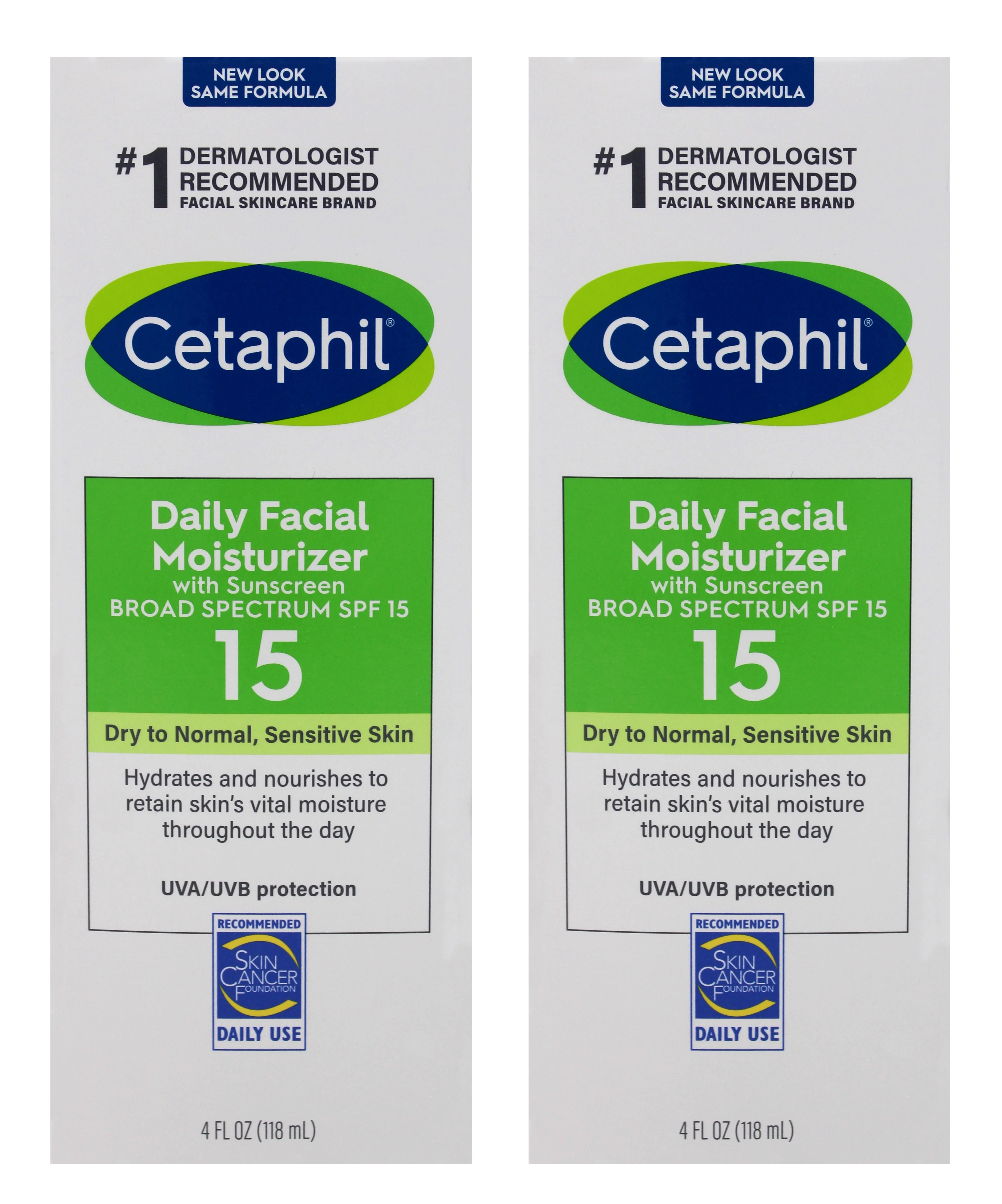 Cetaphil Daily Facial Moisturizer SPF 15 4 oz (Pack of 2)