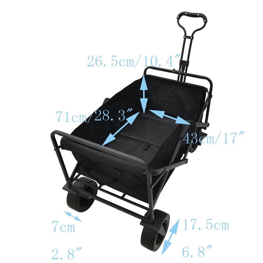 PreAsion Collapsible Folding Outdoor Utility Wagon Outdoor Hand-pulled Folding Camper Collapsible Family Express Car