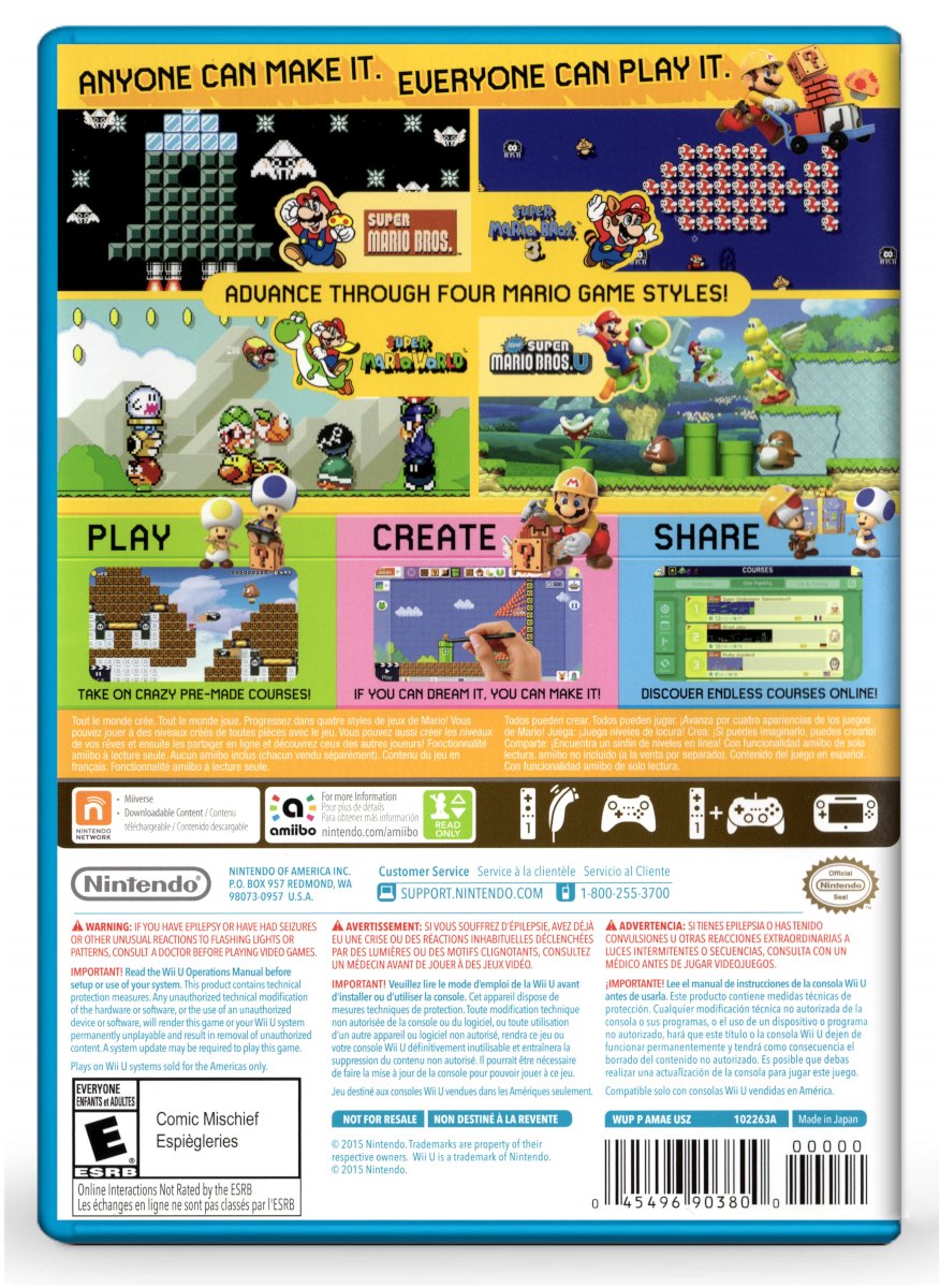 Super Mario Maker - Nintendo Wii U Used