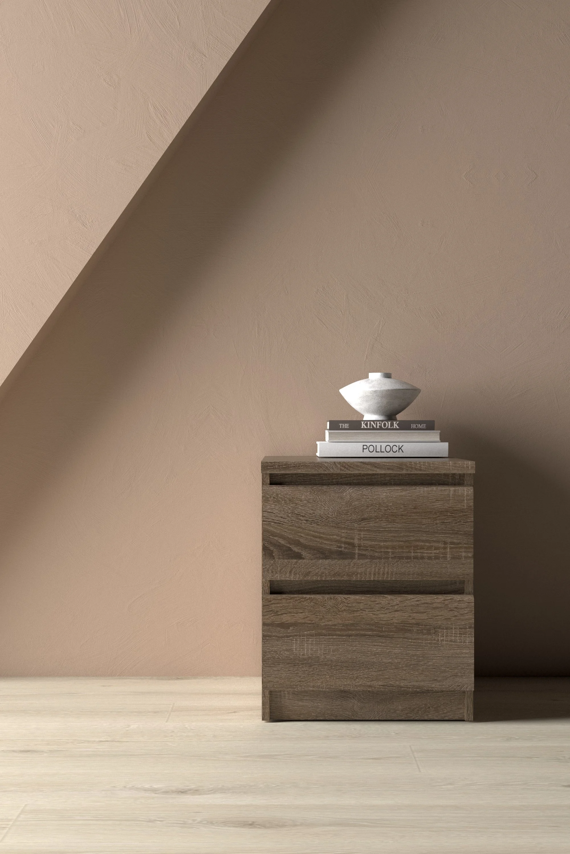 Scottsdale 2 Drawer Nightstand, Truffle Oak