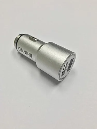 OMNIHIL 2-Port Car Charger with (32FT) 2.0 High Speed USB Cable for INTEY Bike Light LED Bicycle Lights - WHITE