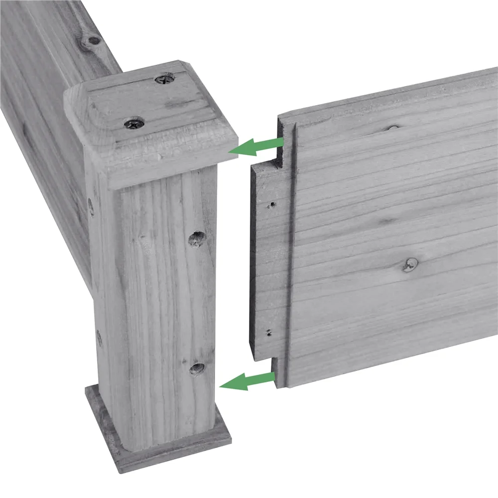 Easyfashion 3 Tier Raised Garden Bed Elevated Planter, Gray