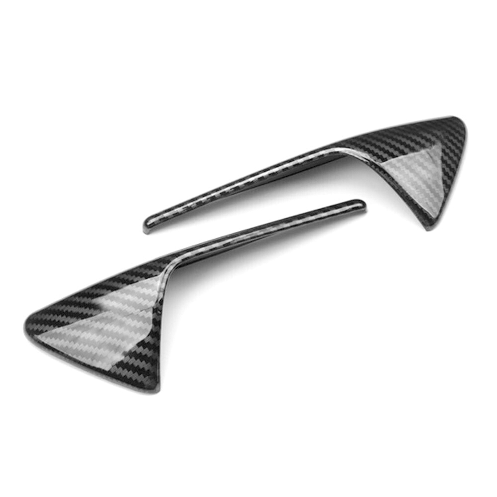 ZS 2pcs Carbon Fiber Style Car Air Vent Hood Intake Fender Cover Trim w/ Logo For Tesla Model 3 X S Universal