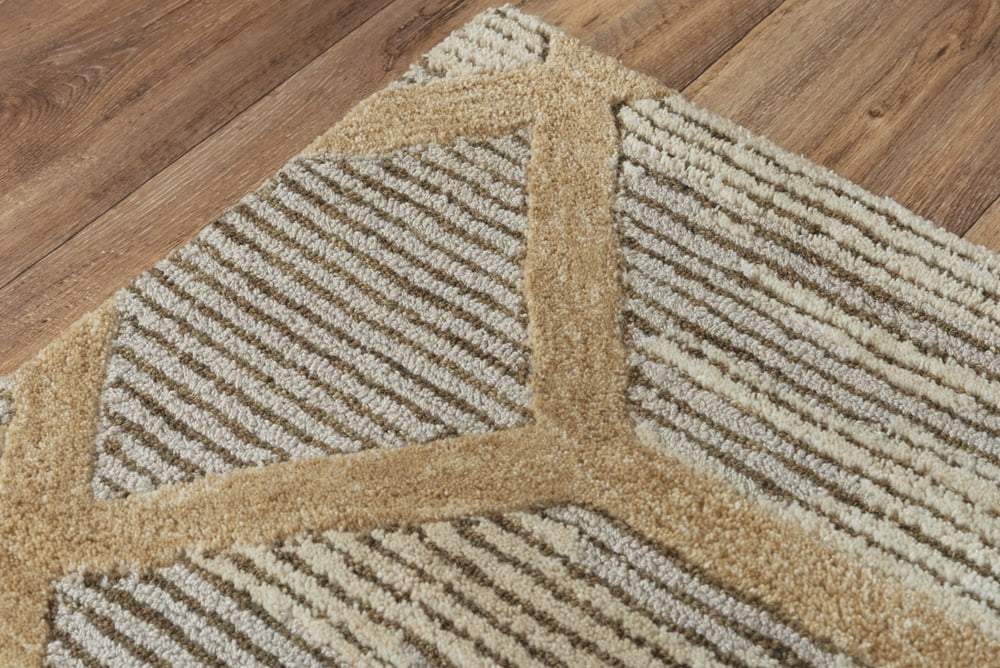 Gatney Rugs Security Area Rug HVN101 Beige Octagons Diagonals 8' 6