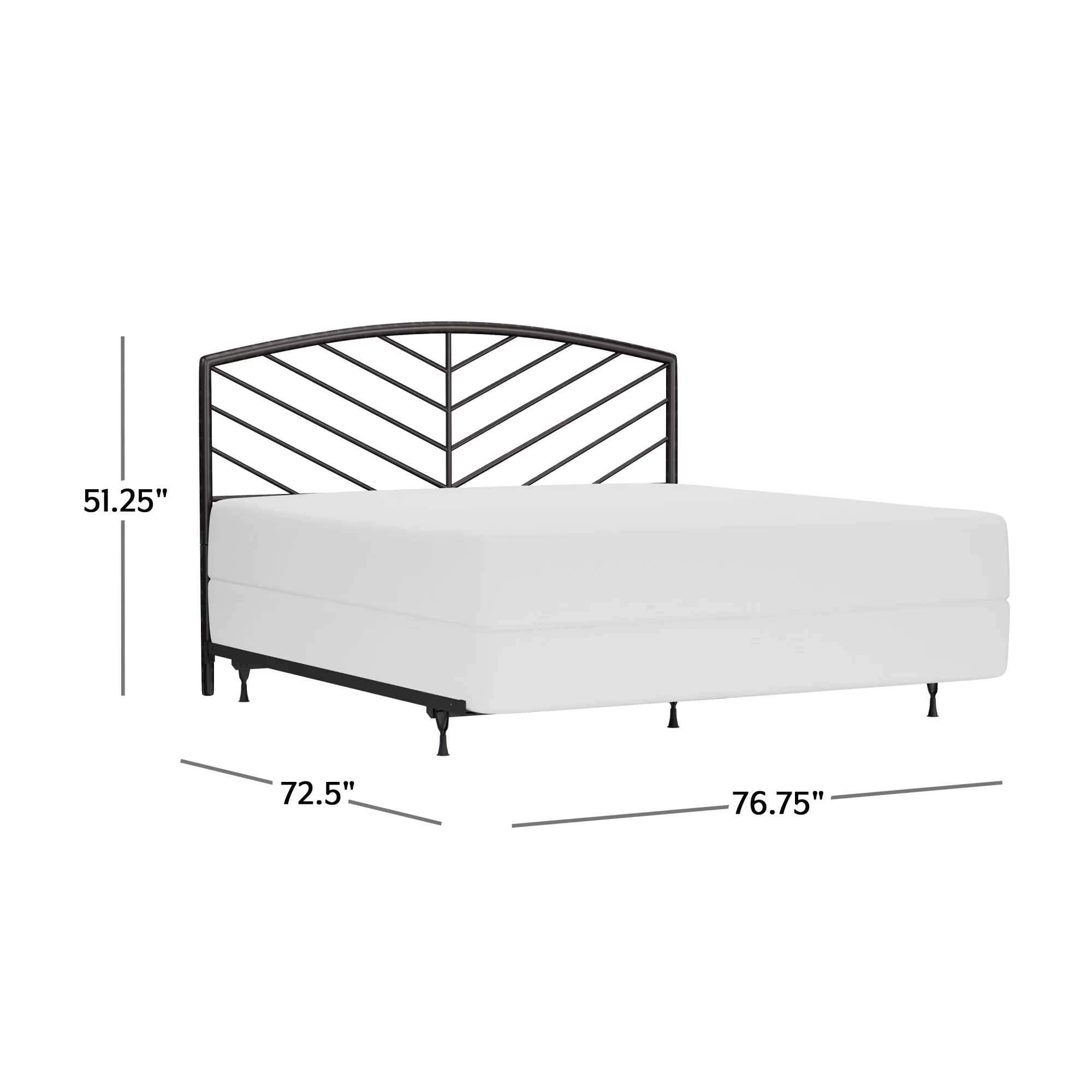 Hillsdale Furniture Essex Gray Bronze Metal King Headboard with Bed Frame