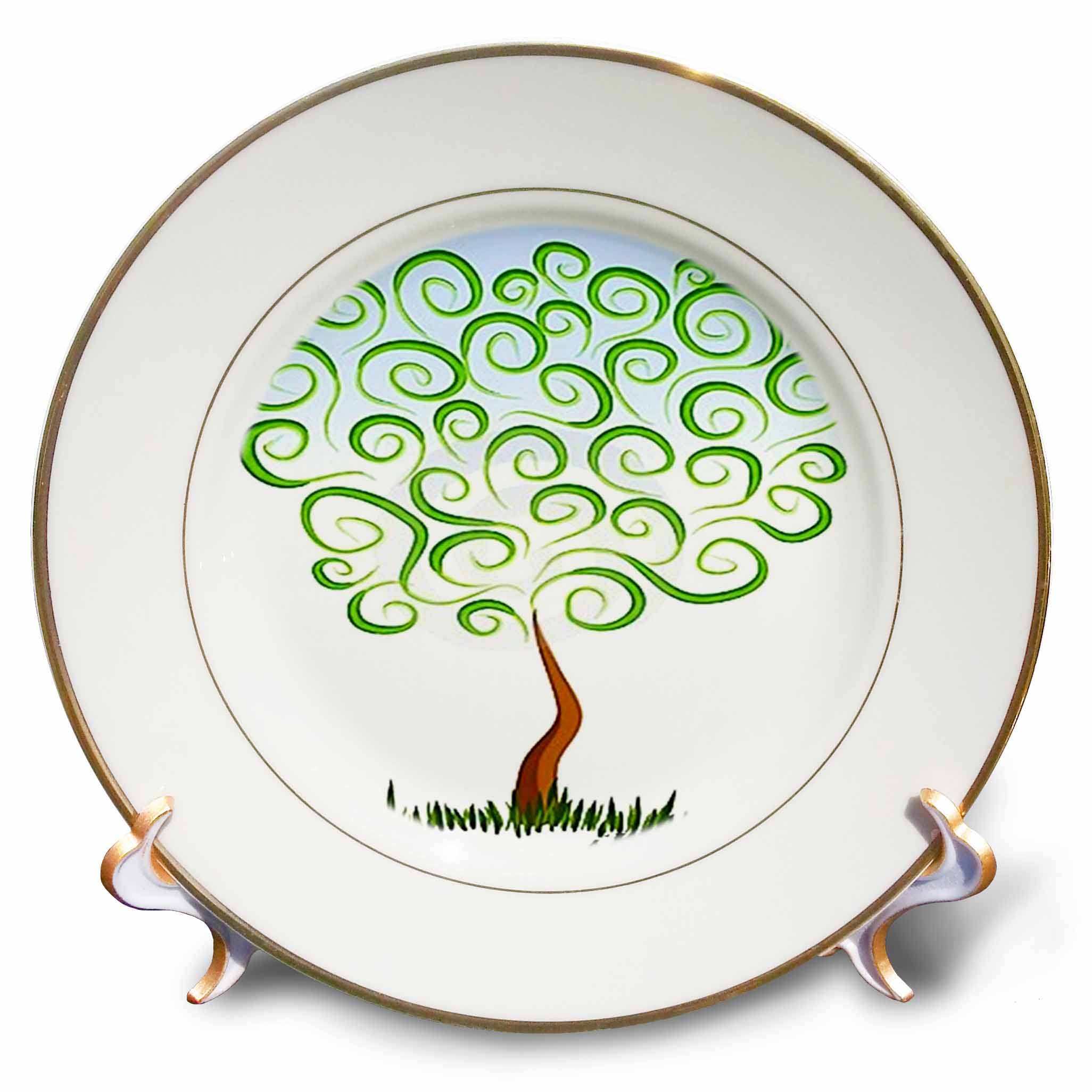 Cute Spring Tree 8 inch Porcelain Plate cp-39044-1