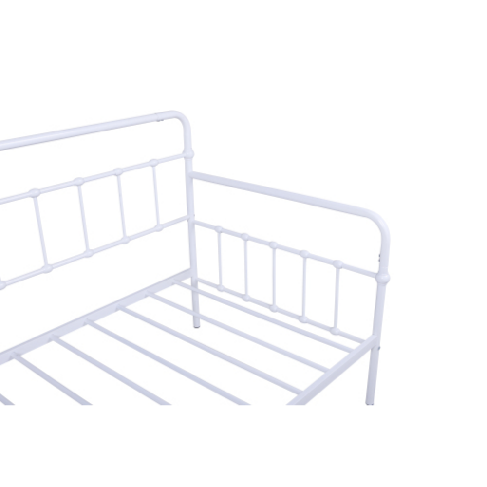 Metal Frame Daybed with trundle White + Metal