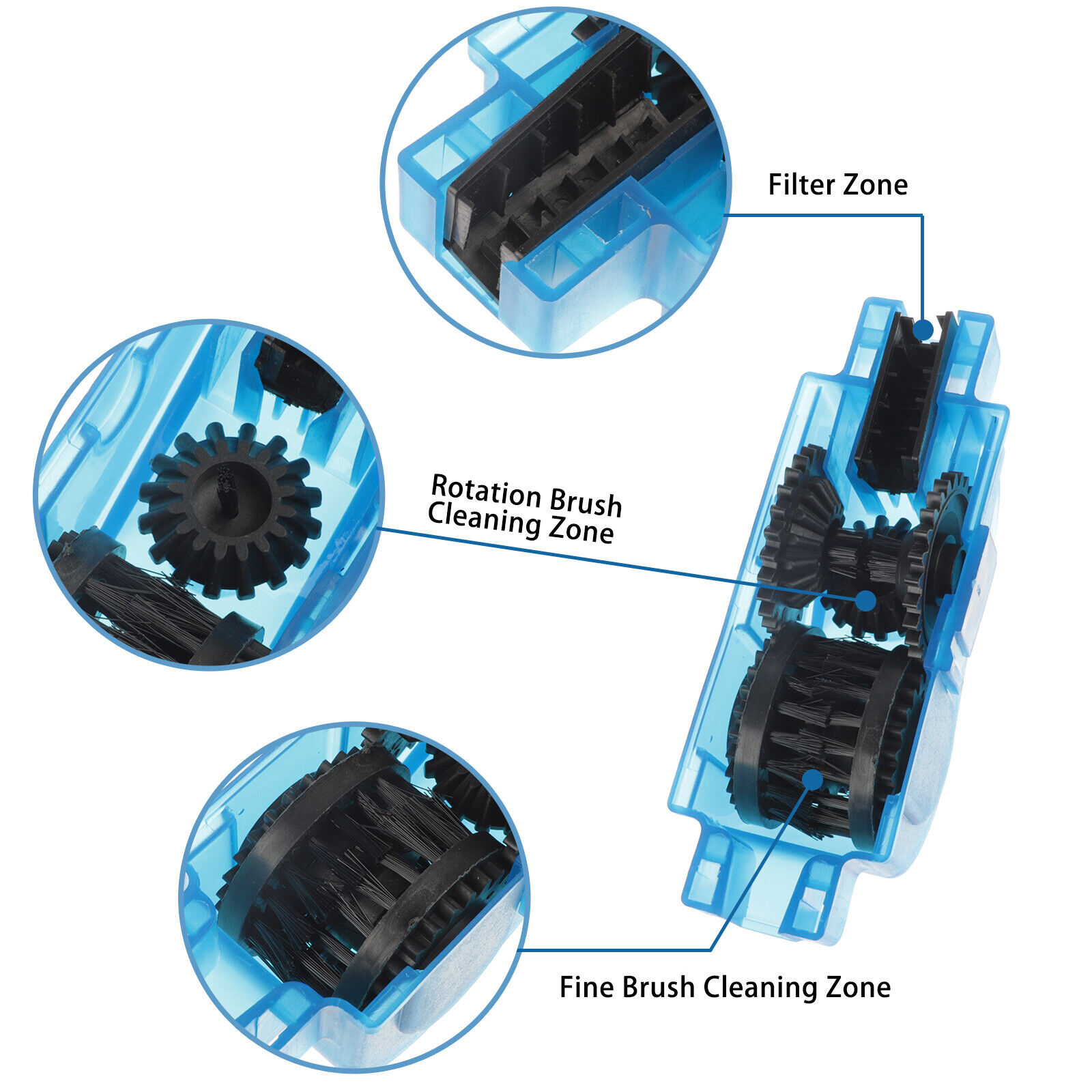 Bicycle Chain Cleaner Bike Wash Tool Cycling Scrubber Cleaning Brushes Wheel Set