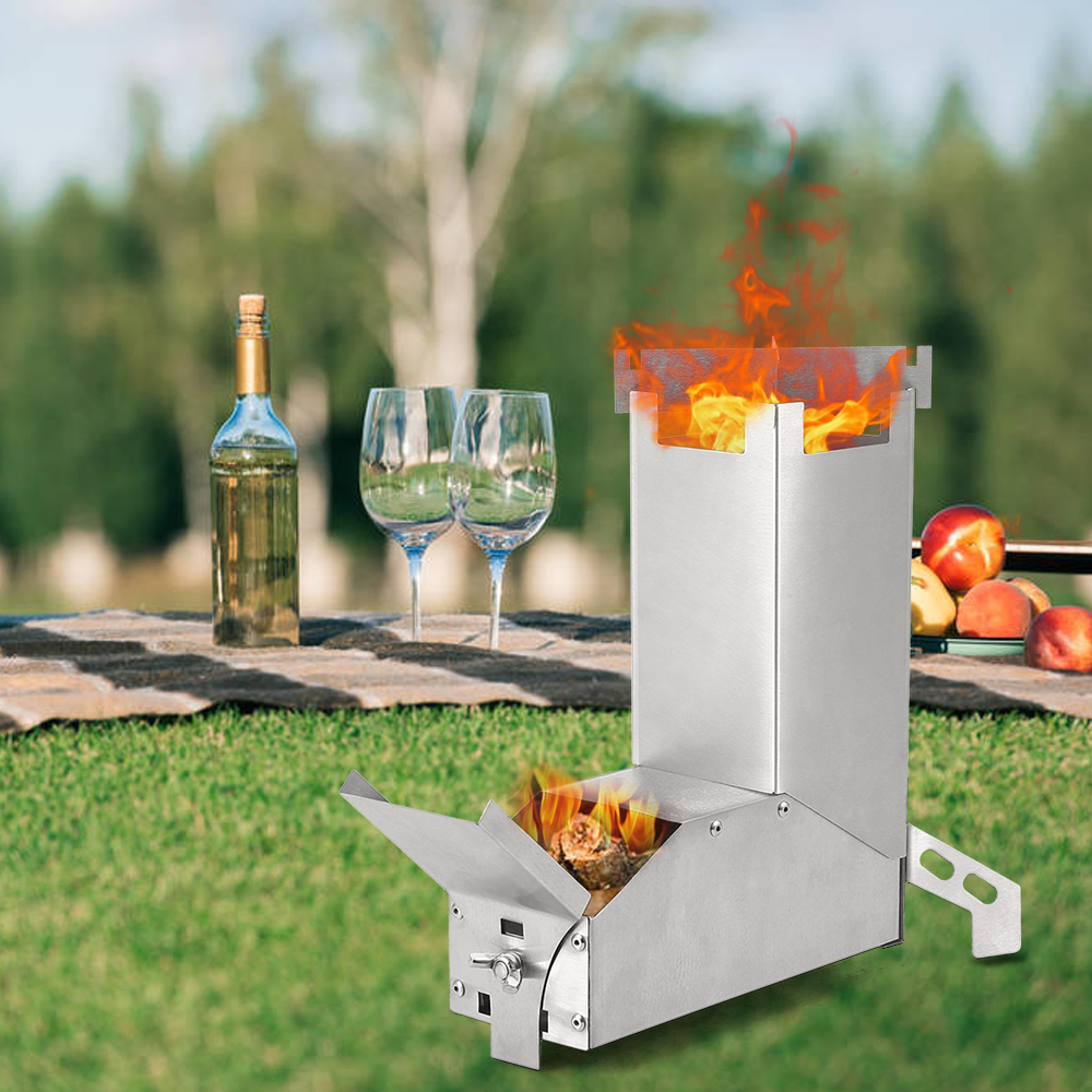 Lixada Outdoor furnace,Tent Stove Picnic Bbq Wood Stainless Steel Stove Camp TentCollapsible Stainless Steel Stove With Handle Wood HuntersTent Stove Wood Stove Wood Stove Stove