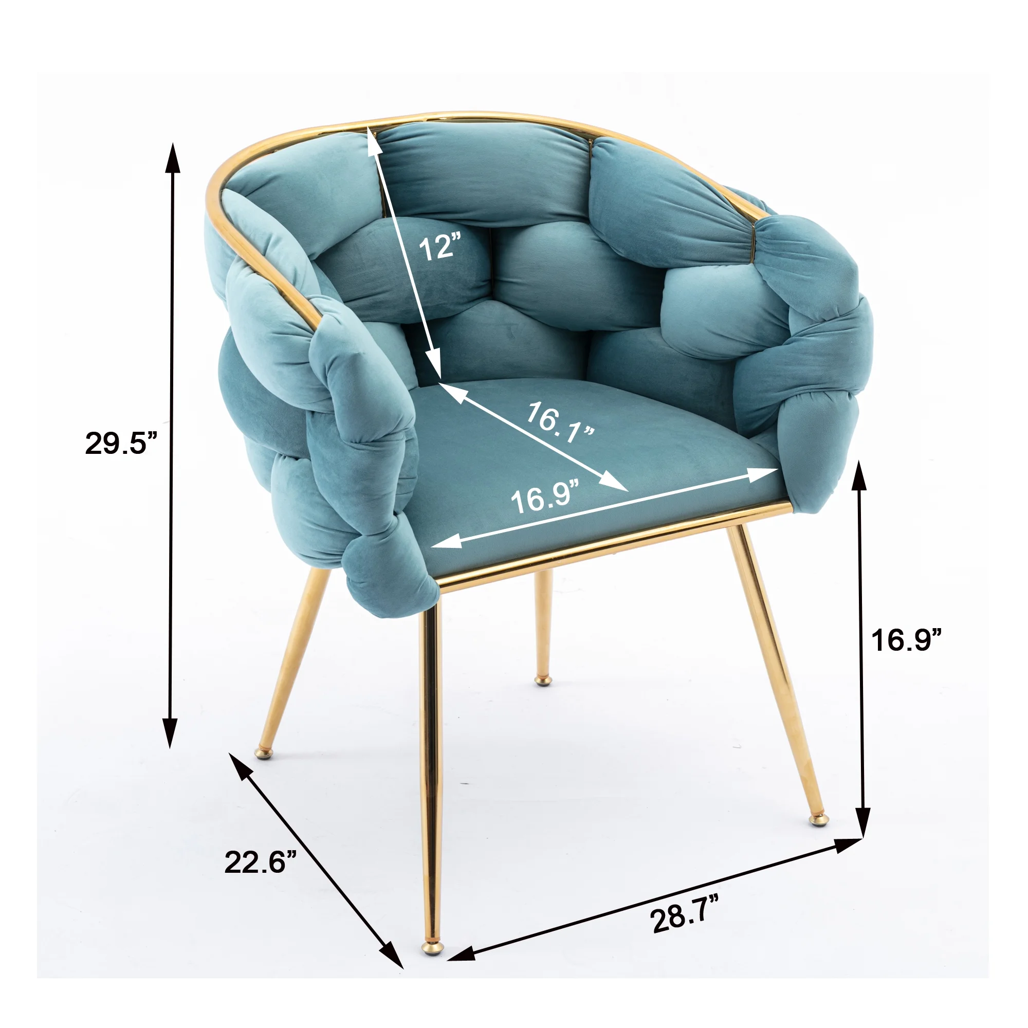 modern simple leisure velvet single sofa chair bedroom lazy person household dresser stool manicure table back chair blue