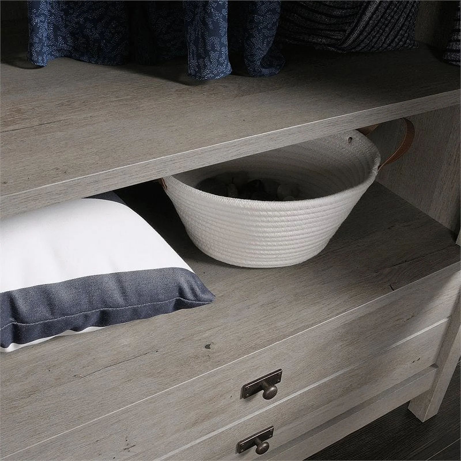 Pemberly Row 1-Drawer and 1-Shelf Engineered Wood Armoire in Oak