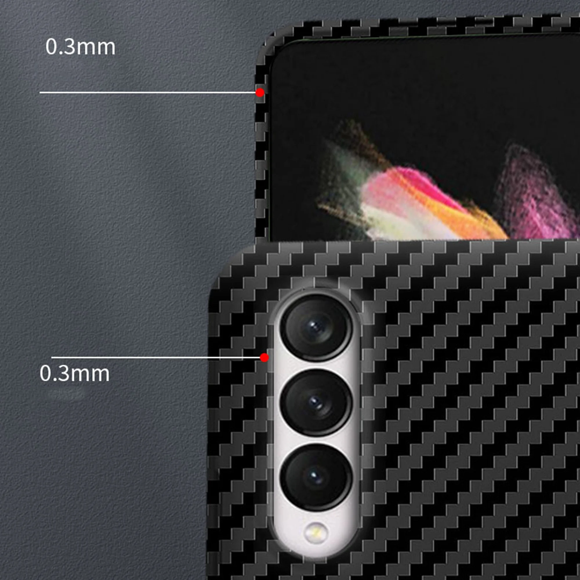 Decase Compatible with Galaxy Z Fold 4 Case,Carbon Fiber Slim Magnetic Case for Samsung Galaxy Z Fold 4 5G 2022,Slim Case Hard Shockproof Thin Phone Case Support Wireless Charger, Red