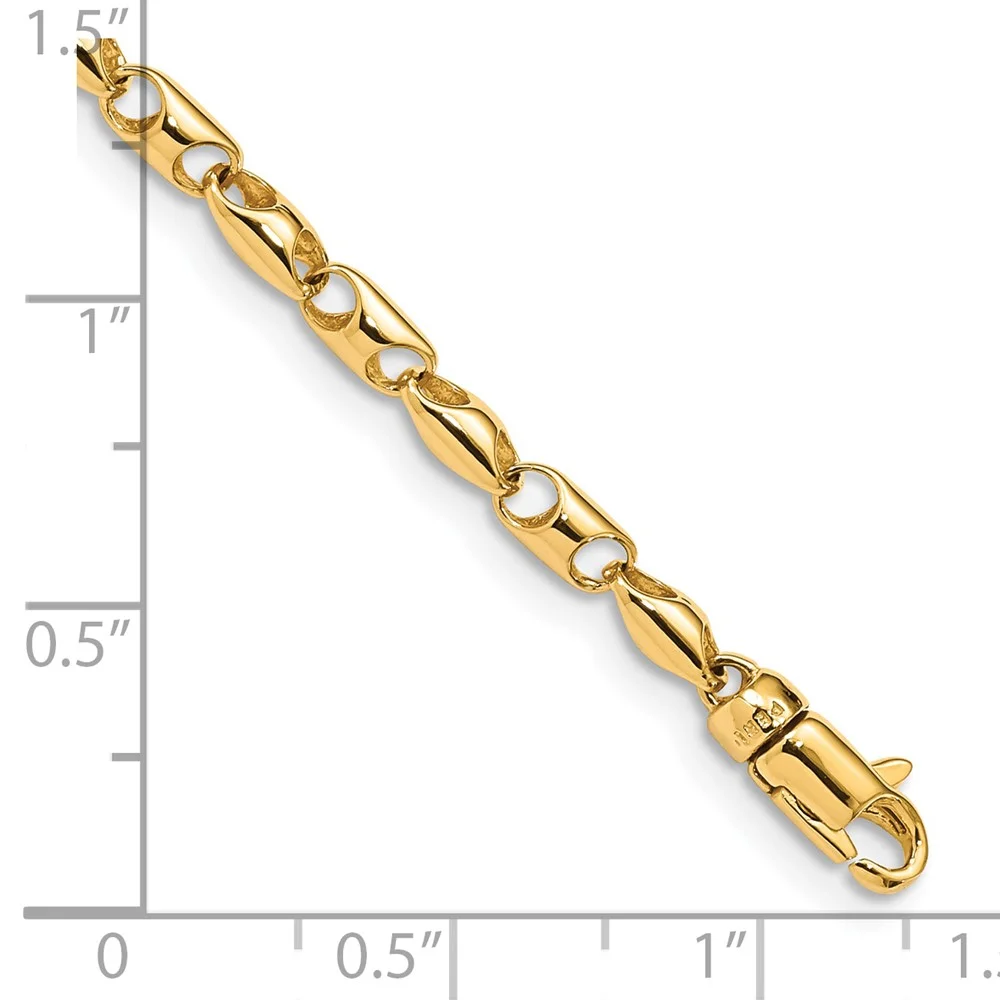 14k Yellow Gold Solid 3.00mm Fancy Link Chain