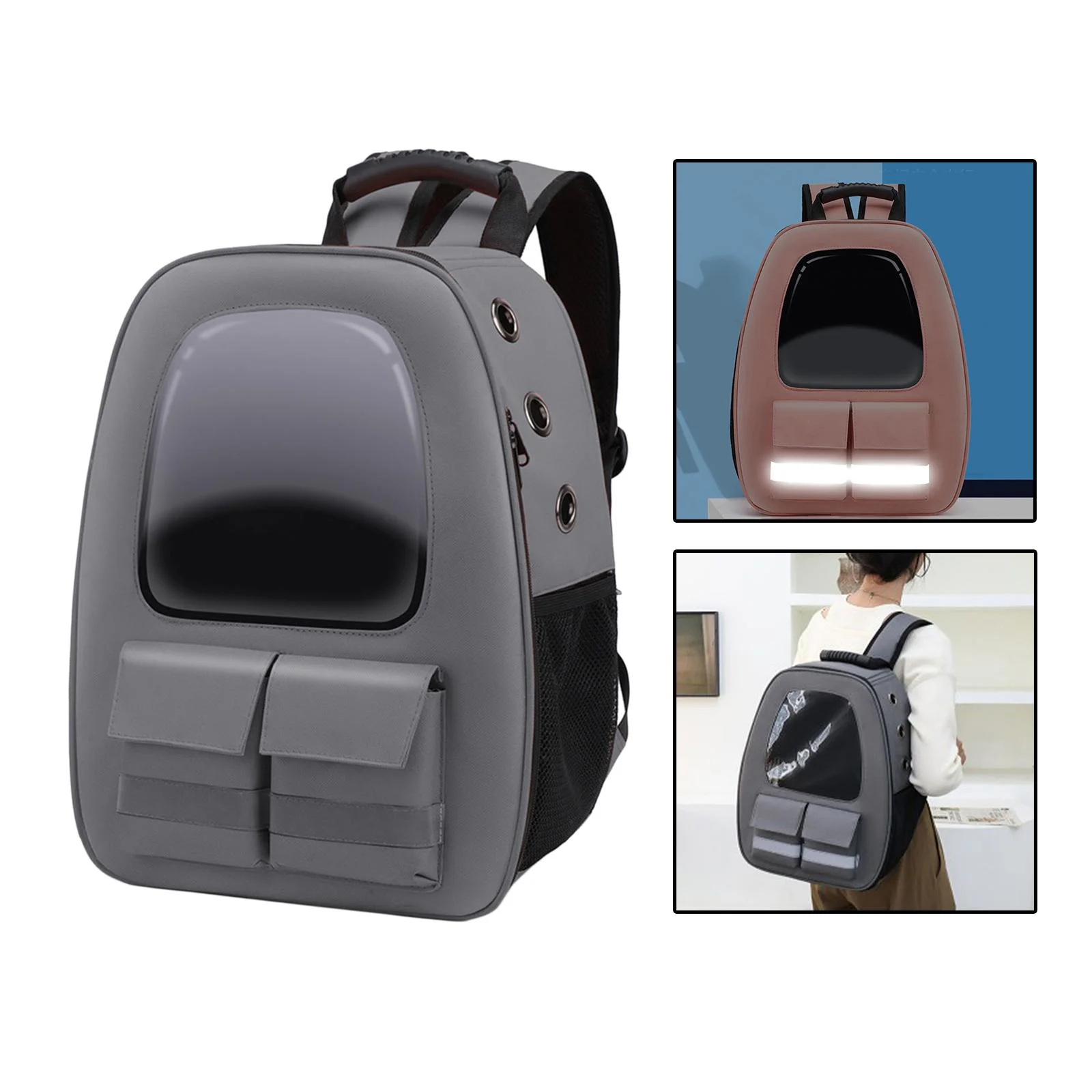 2x Cat Carrier Transparent Large Por for Hiking