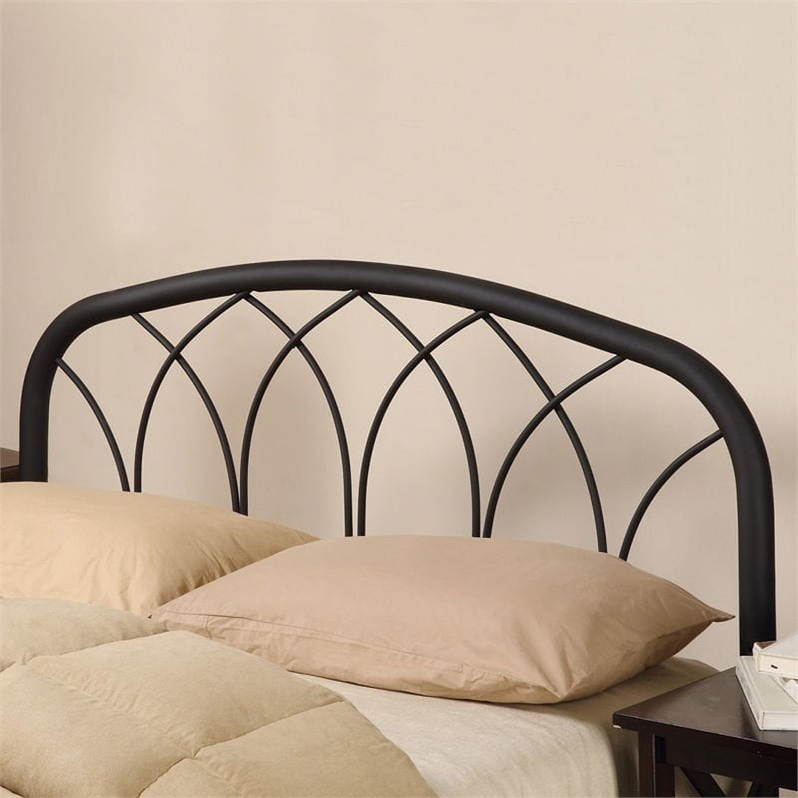 Bowery Hill Transitional Metal Full Queen Headboard in Black