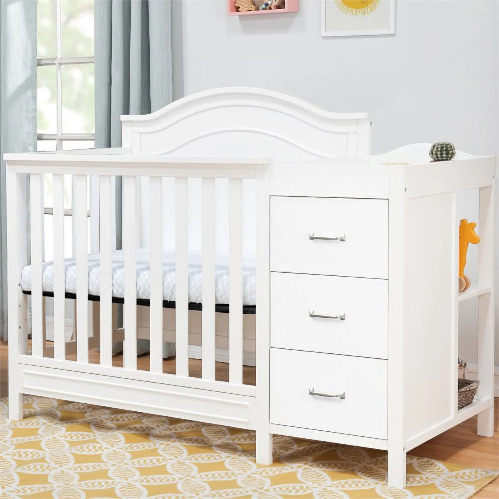 DaVinci Charlie 4-in-1 Convertible Mini Crib & Changer in White