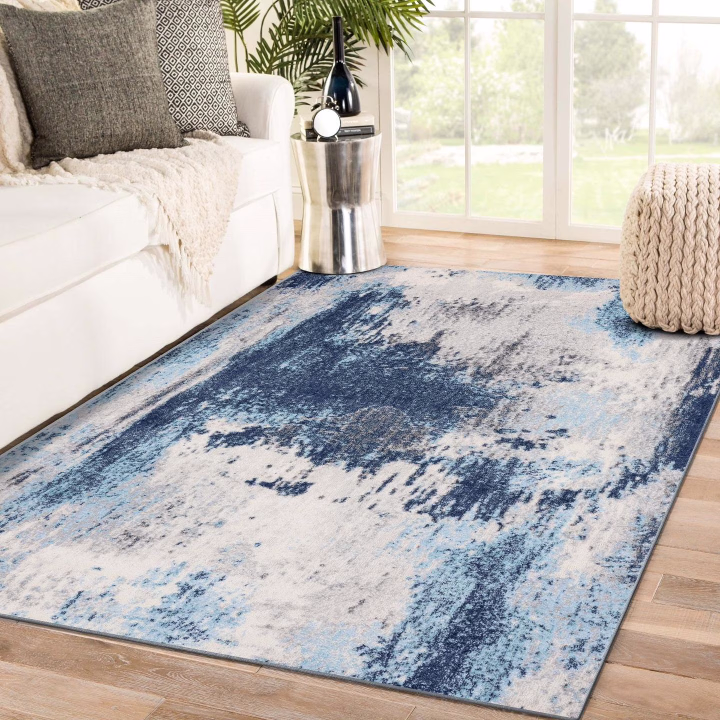 Luxe Weavers Kingsbury Collection Abstract Area Rug 7773 Blue 8x10