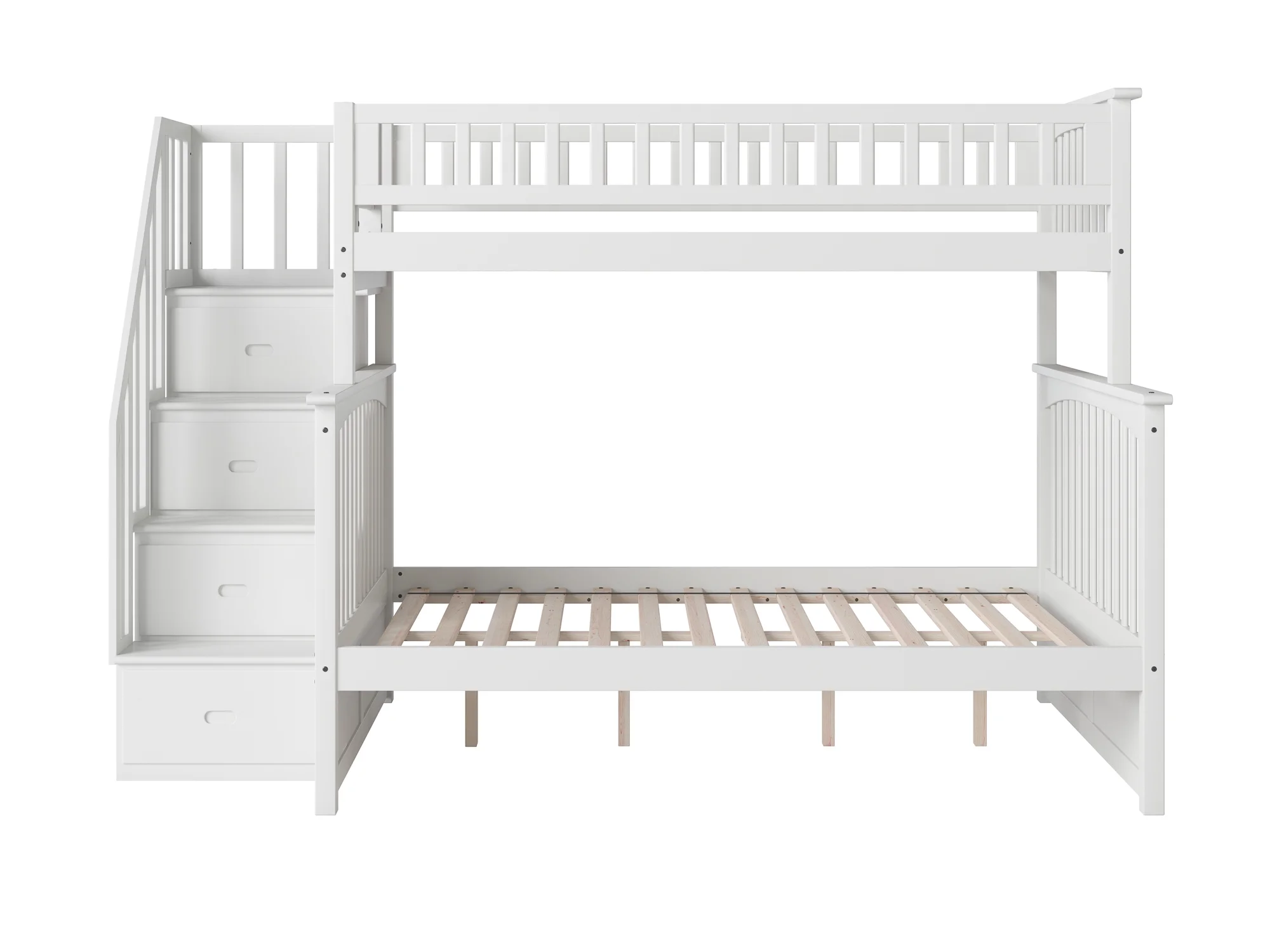 Columbia Staircase Bunk Bed Twin over Full in White