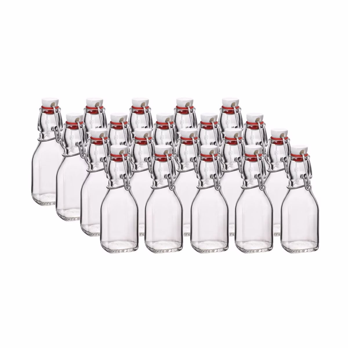 Bormioli Rocco Swing Top Glass Bottles (Set of 20) | 4.25oz