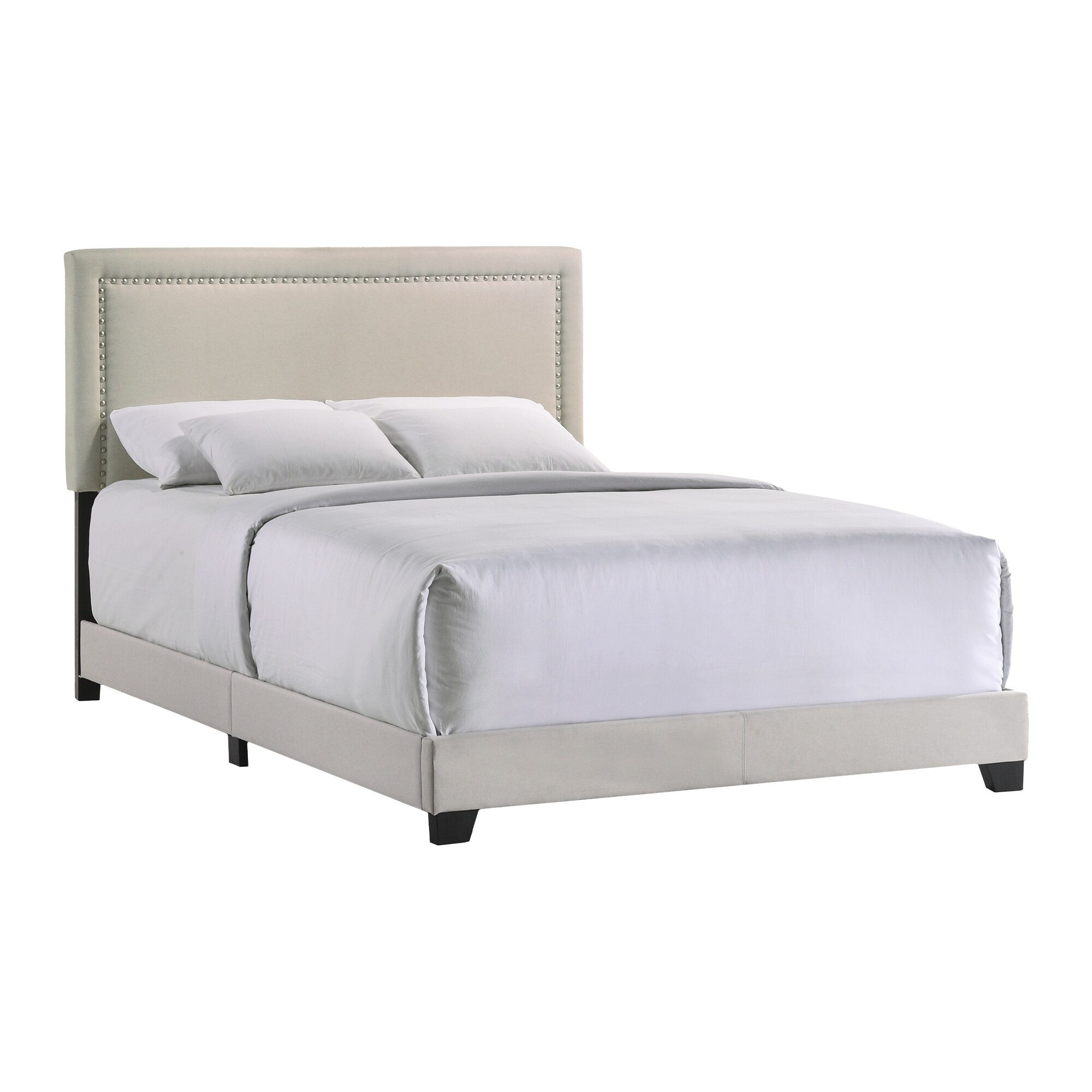 Intercon Furniture Zion Modern Fabric Queen Upholstered Bed in Zion Fog Beige