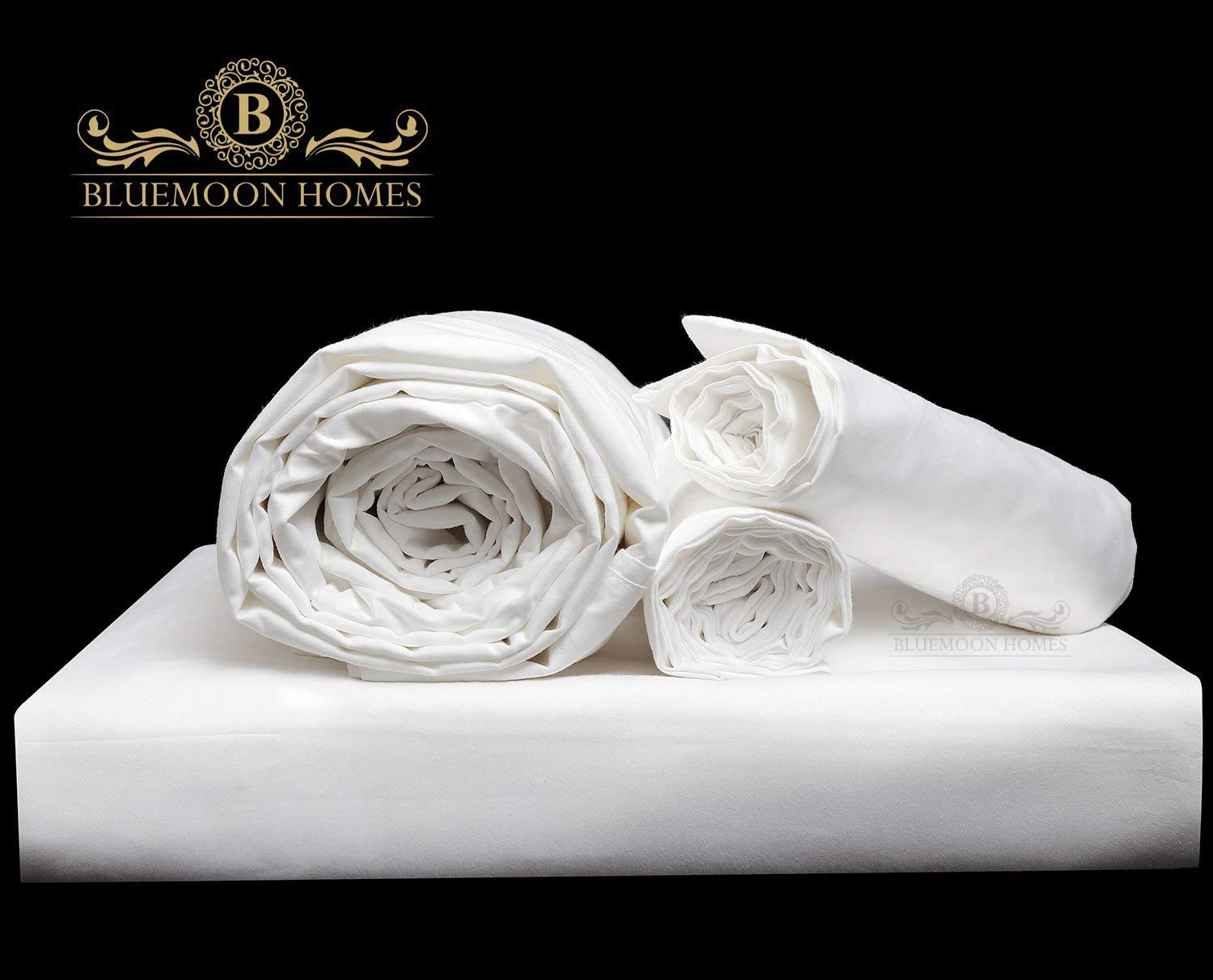 Bluemoon Homes luxurious 1000 TC Italian FInish 100% Egyptian Cotton 4-Piece Bed Sheet Set, Fitss Mattress Up To 18