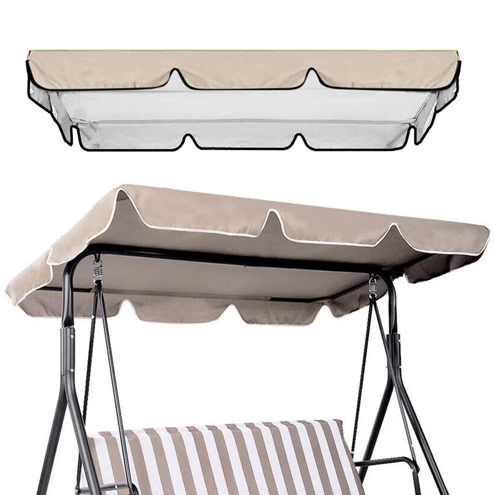 Waterproof Porch Swings Canop Seat Top Cover, for UV Protection Sun Shade & Rain Shelter, for 2-3 Person Canopy Chair Seat, Beige