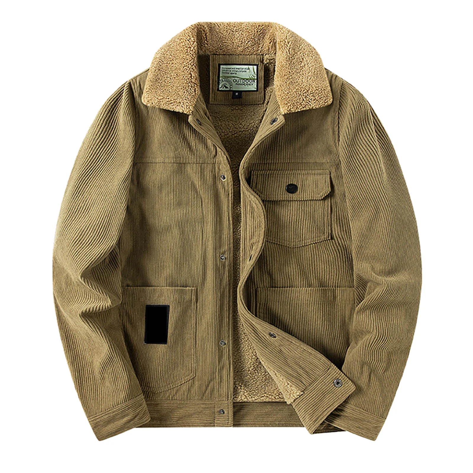 PMUYBHF Mens Work Jacket Mens Autumn and Winter Fashion Casual Lapel Single Kacket mens rain jacket with hood 4xl