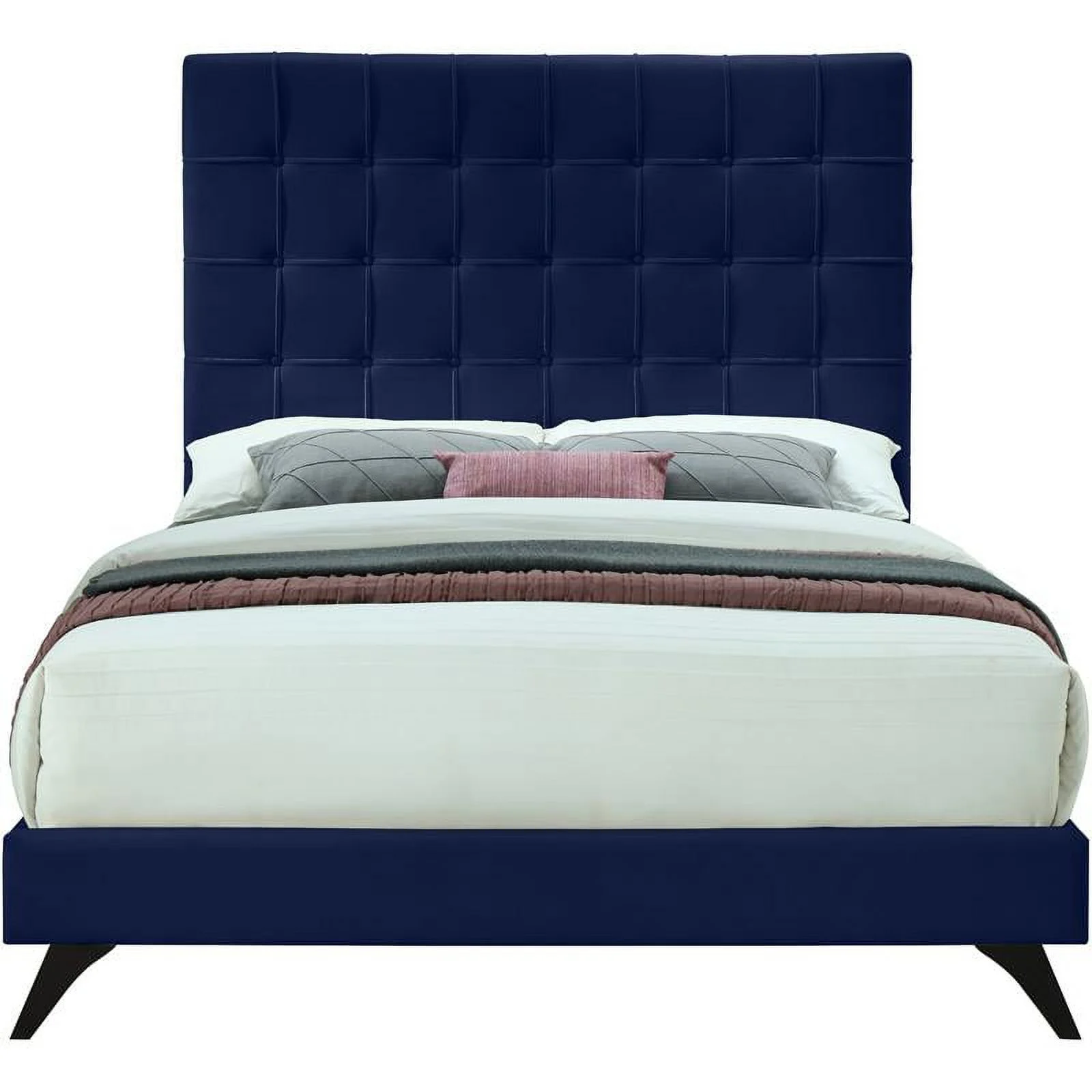 Meridian Furniture Elly Navy Velvet Full Bed
