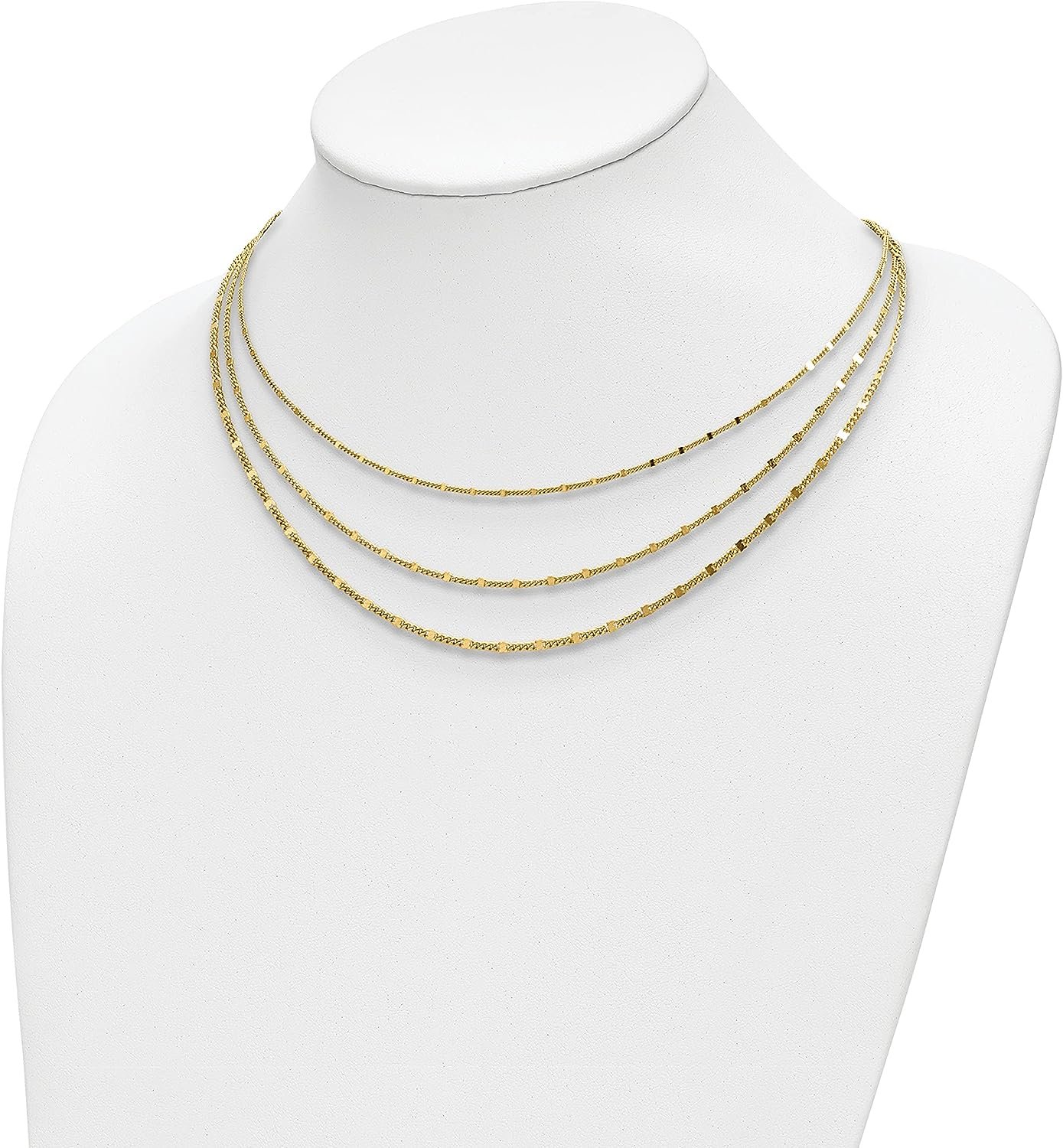 Sterling Silver Gold-tone Multi-strand with 1.5in ext. Necklace - 16
