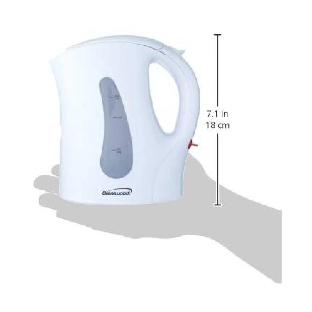 Brentwood Cordless Electric Kettle 1 Liter White, 2 Pack