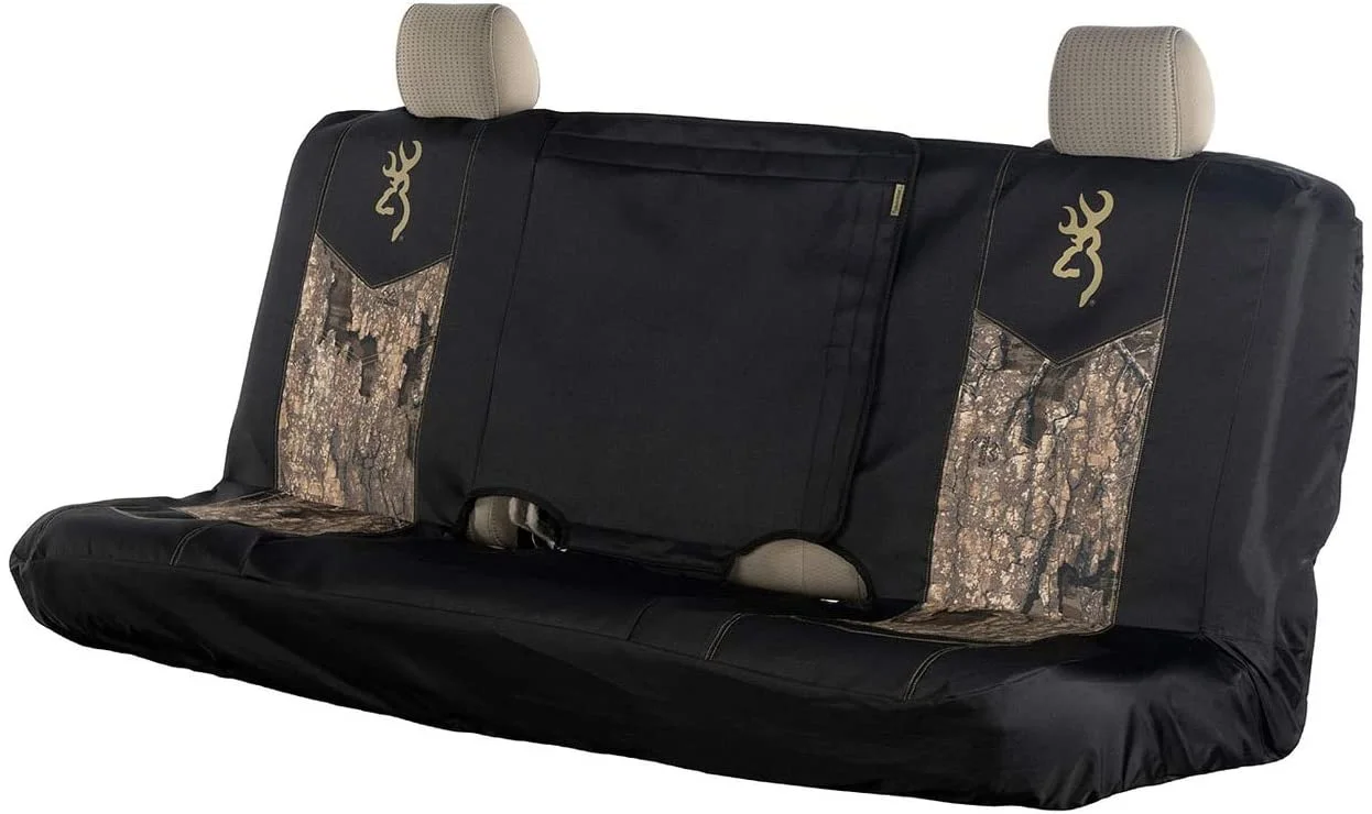Realtree Camo Browning Logo Switch Back Bench Seat Cover for Truck, Car and SUV, Water Resistant
