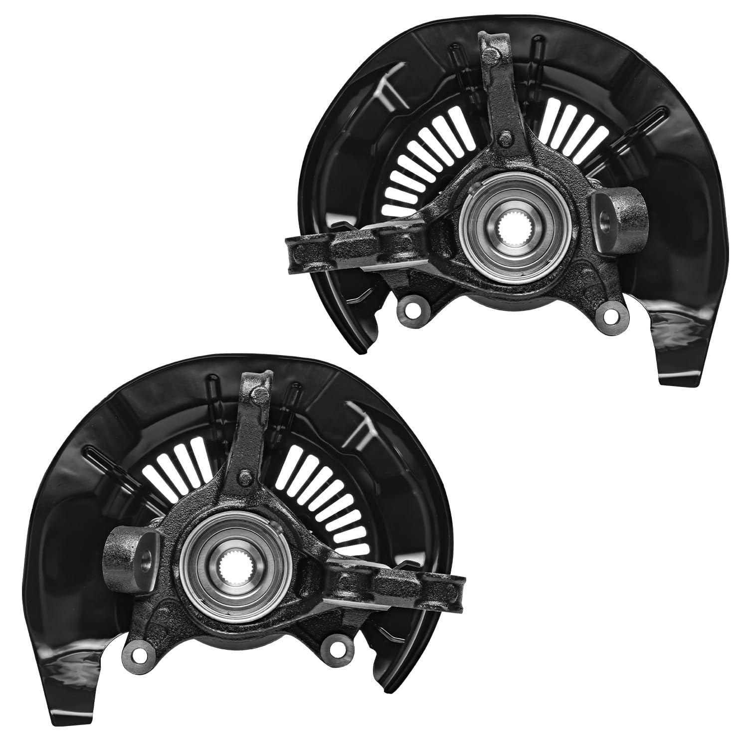 Detroit Axle - Front 2pc Steering Knuckles for AWD 08-13 Toyota Highlander [3.5L], 2 Steering Knuckles and Wheel Hub Bearings 2008 2009 2010 2011 2012 2013 Replacement