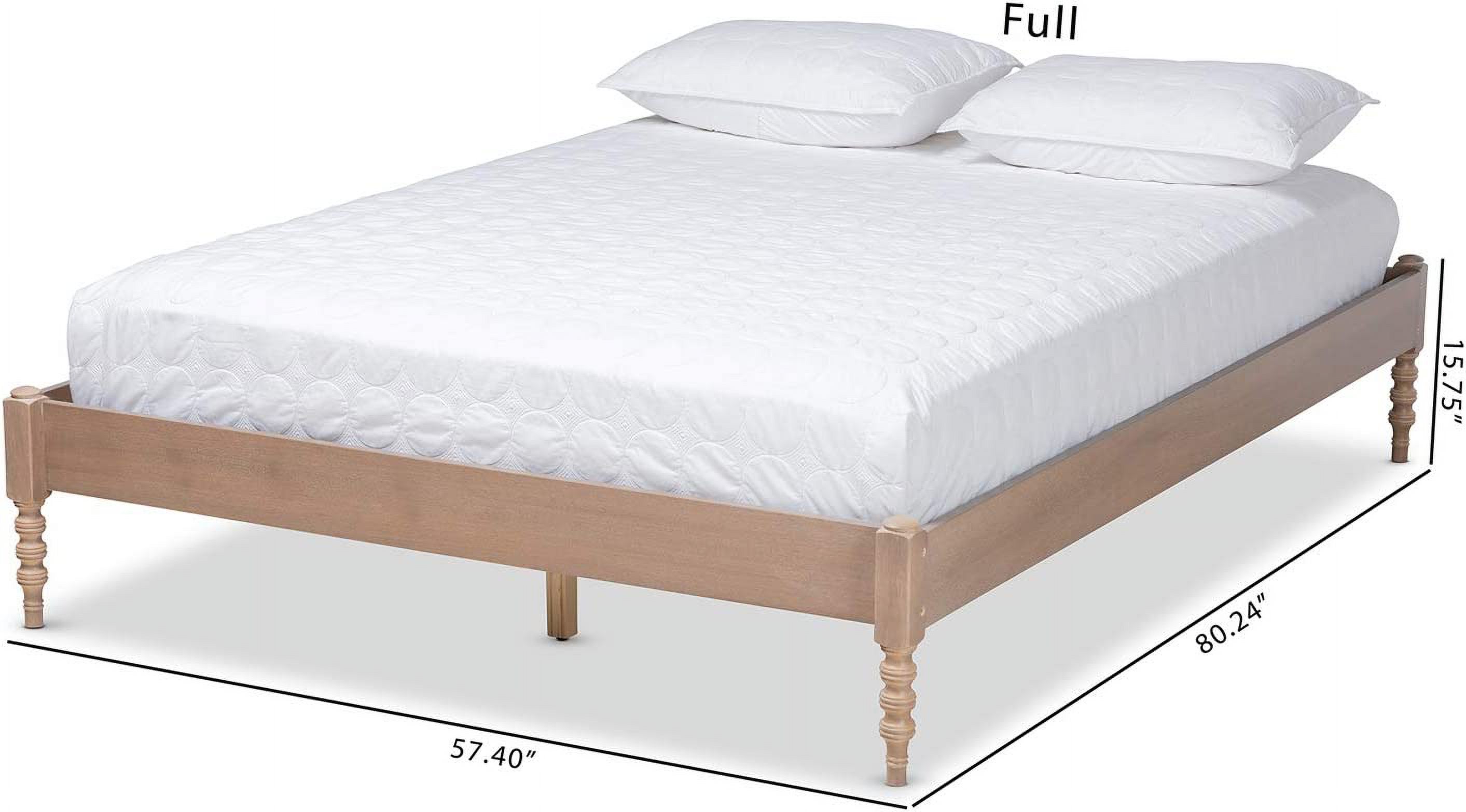 Cielle Mid-Century Wood Platform Full Bed In Antique Oak