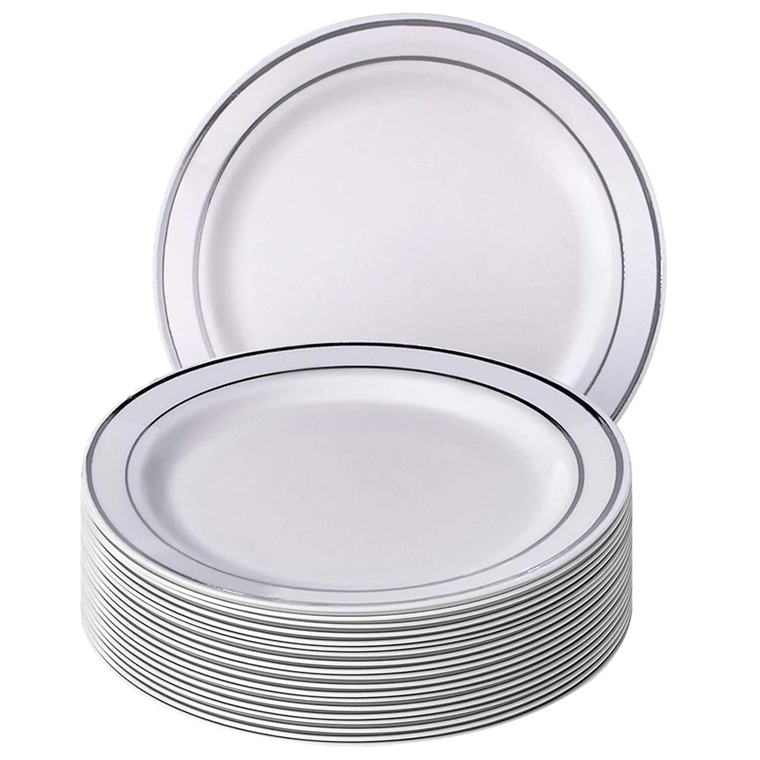 DISPOSABLE DINNERWARE SET, 20 Side Plates | Silver Glare (7.5